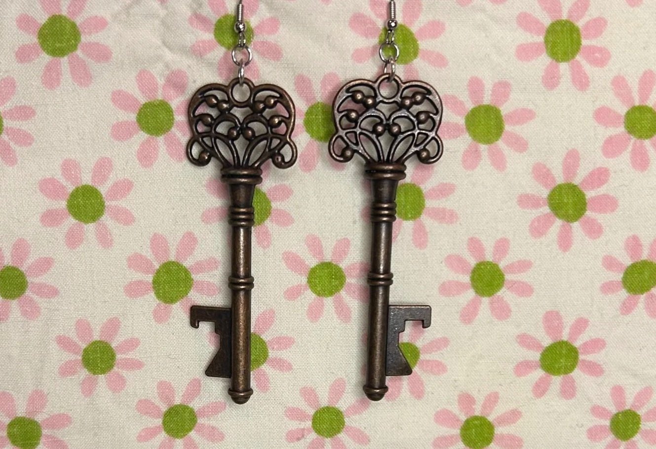 Big Brass Key Earrings