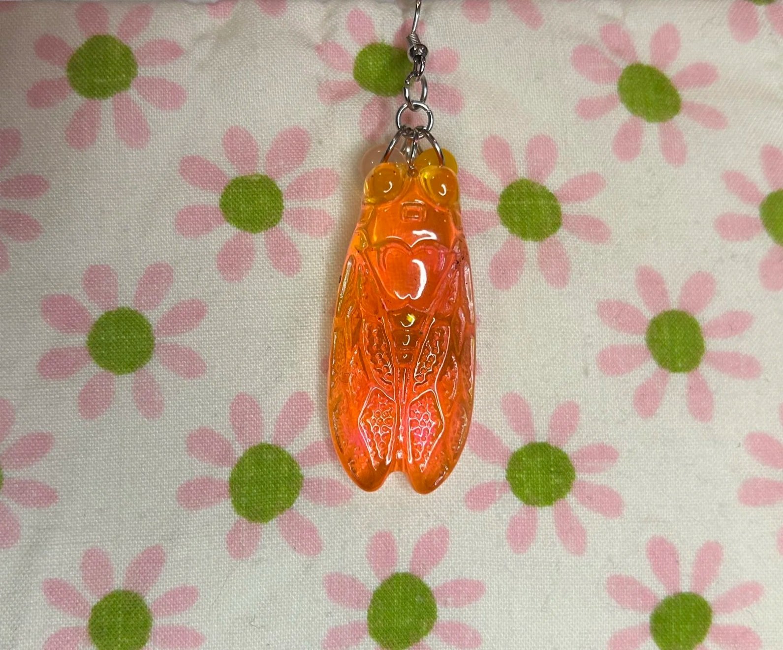 Neon Cicada Single Earring