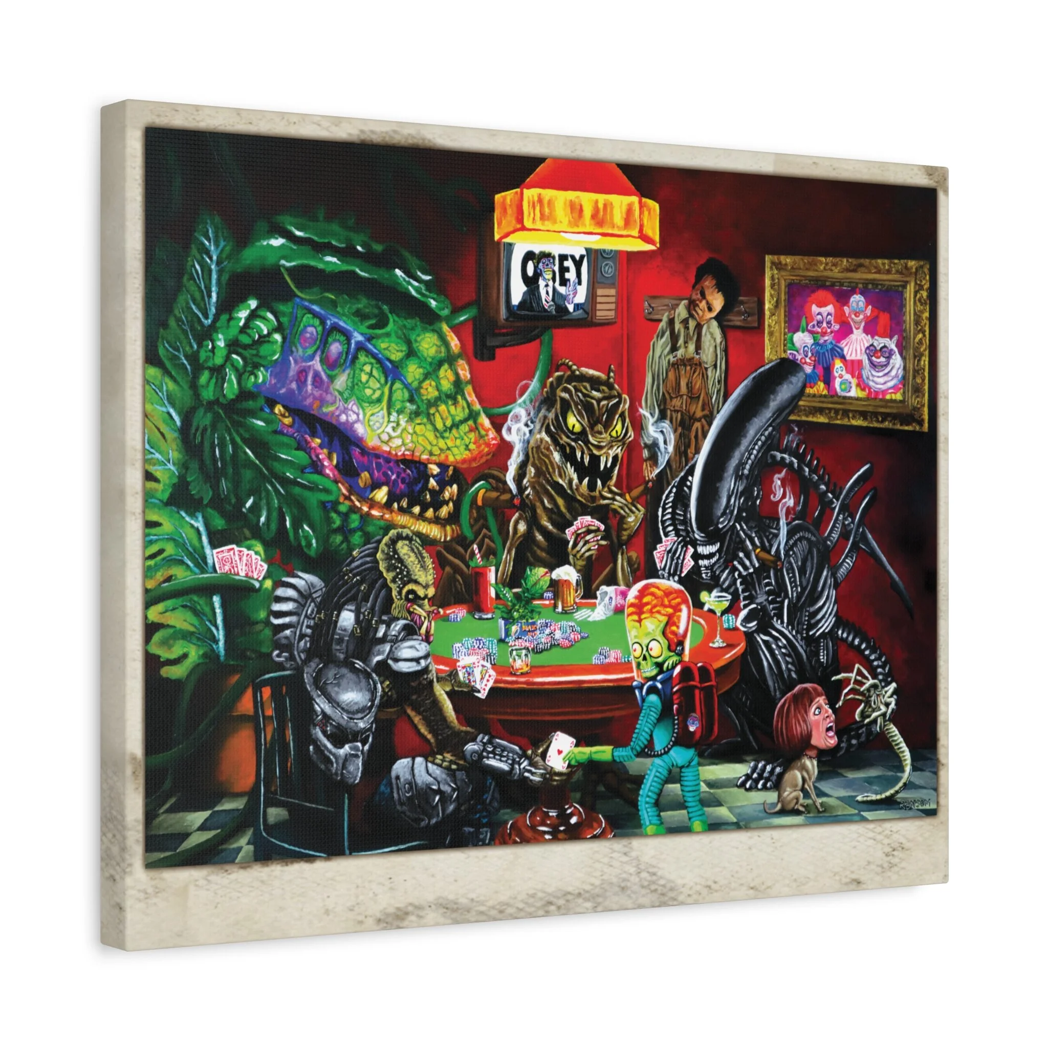 "Alien Poker Night" Canvas Print