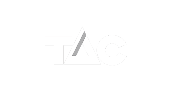 TAC logo in white.