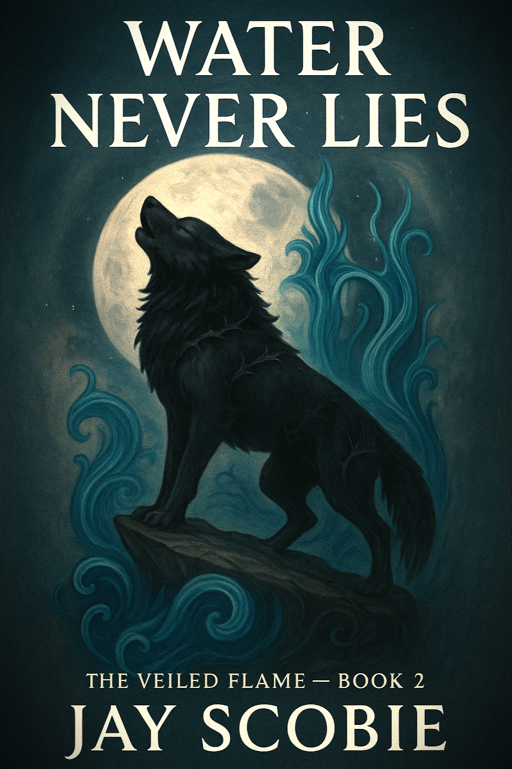 Book cover - Water Never lies - book 2 the veiled flame