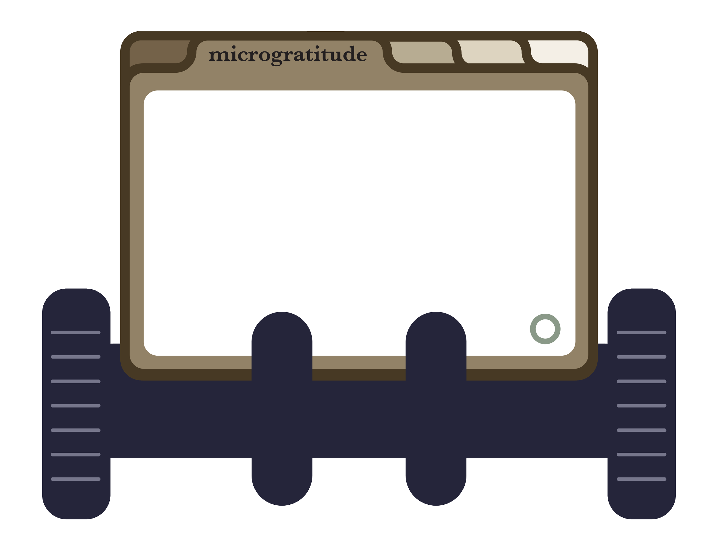 Illustration mimicking a Rolodex, holding microgratitudes