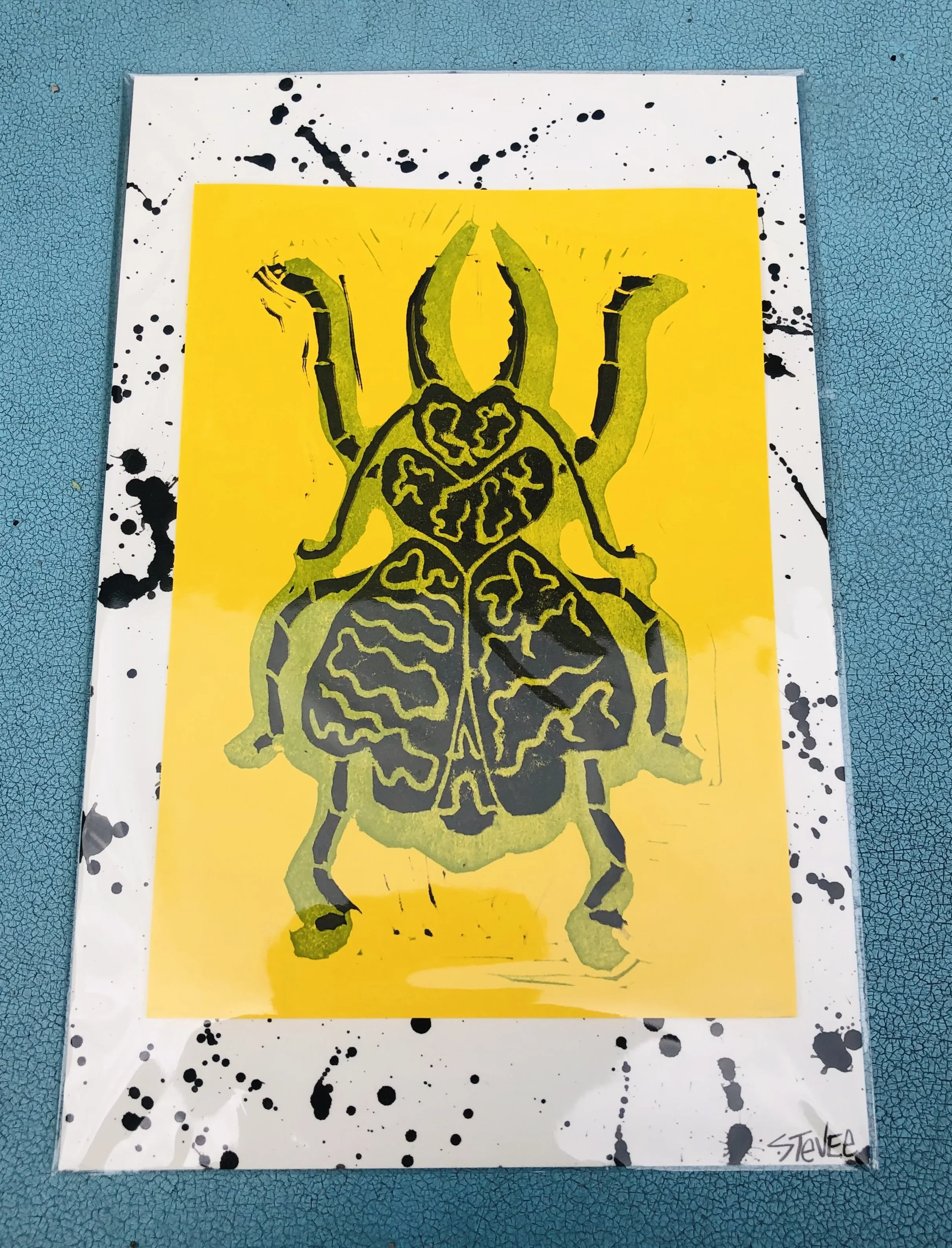 GO FUCK YOURSELF BUG BLOCK PRINT