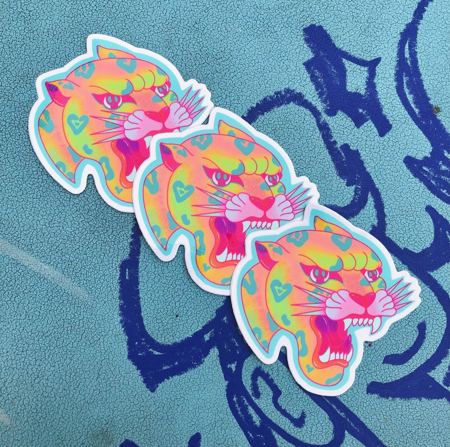 HEART LEOPARD STICKER