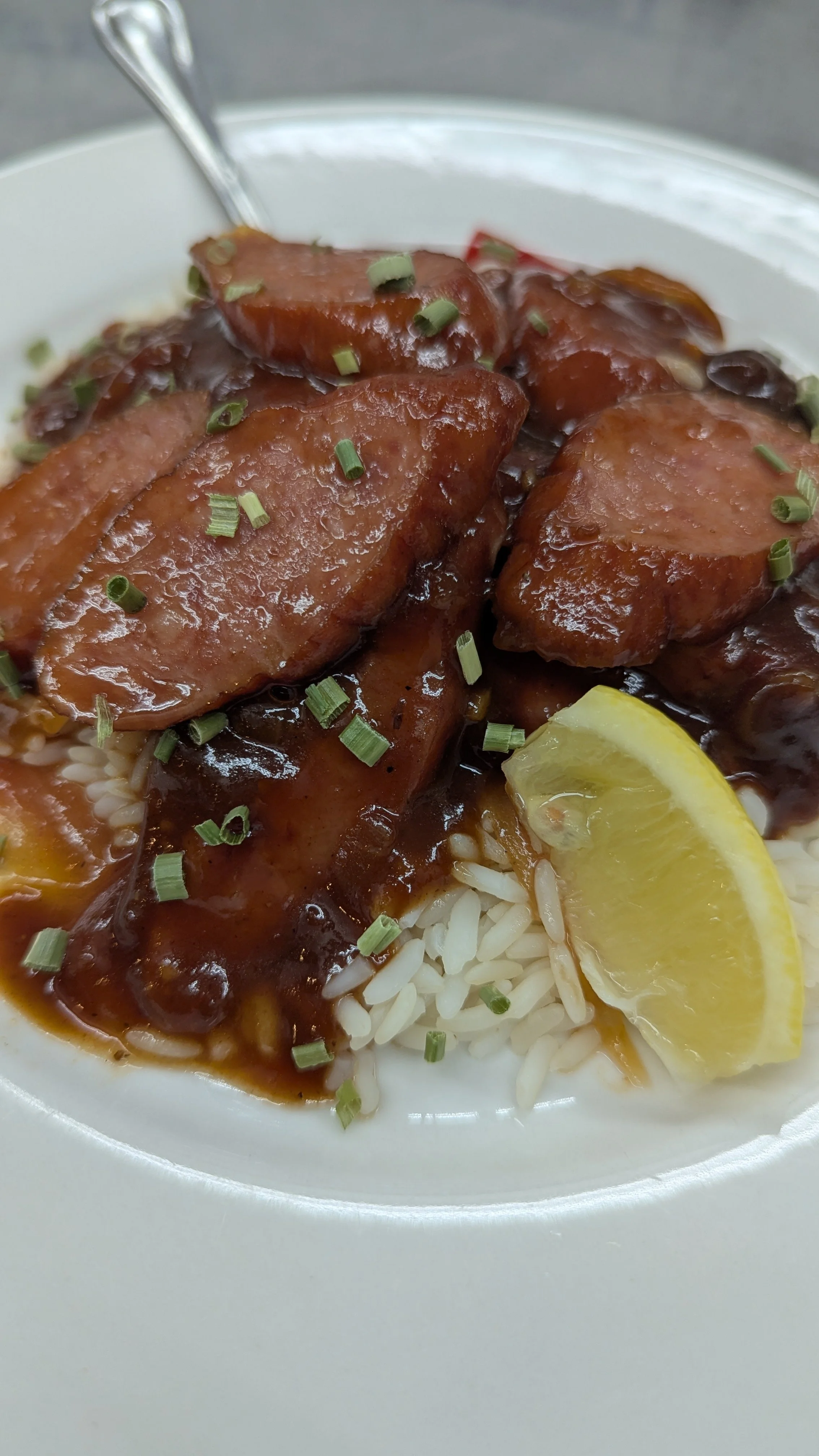 Polish Sausage w/ a BBQ Sauce Glaze