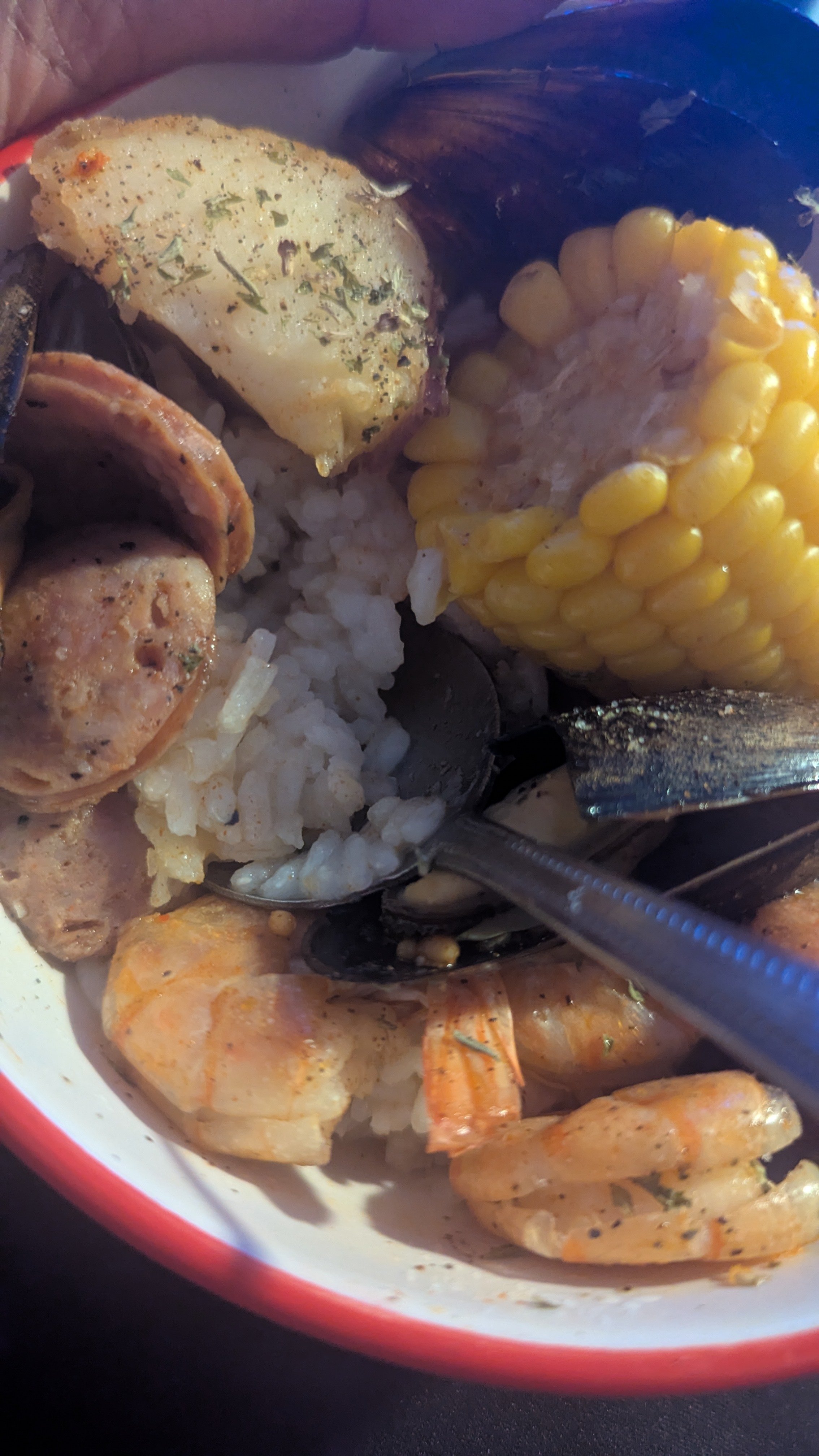 Seafood Boil over Rice