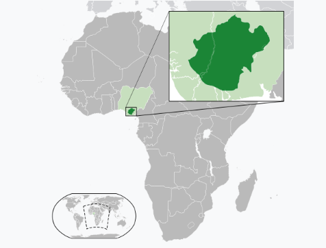 Map of Africa highlighting the country of Algeria in green.