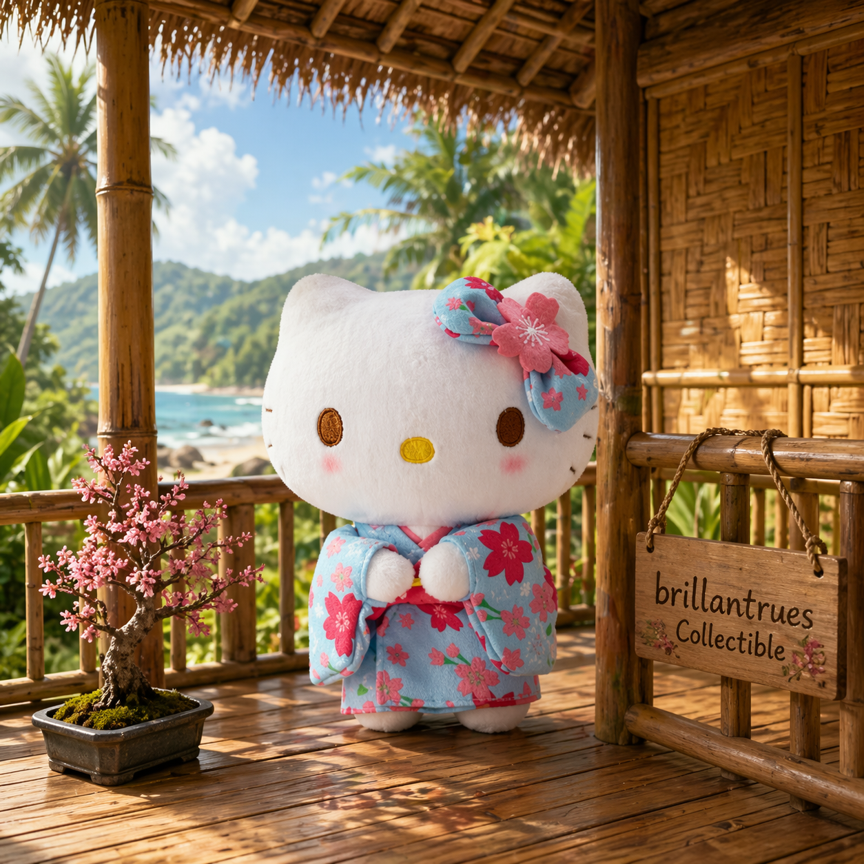 Sanrio Light Blue Sakura Kimono Hello Kitty.png