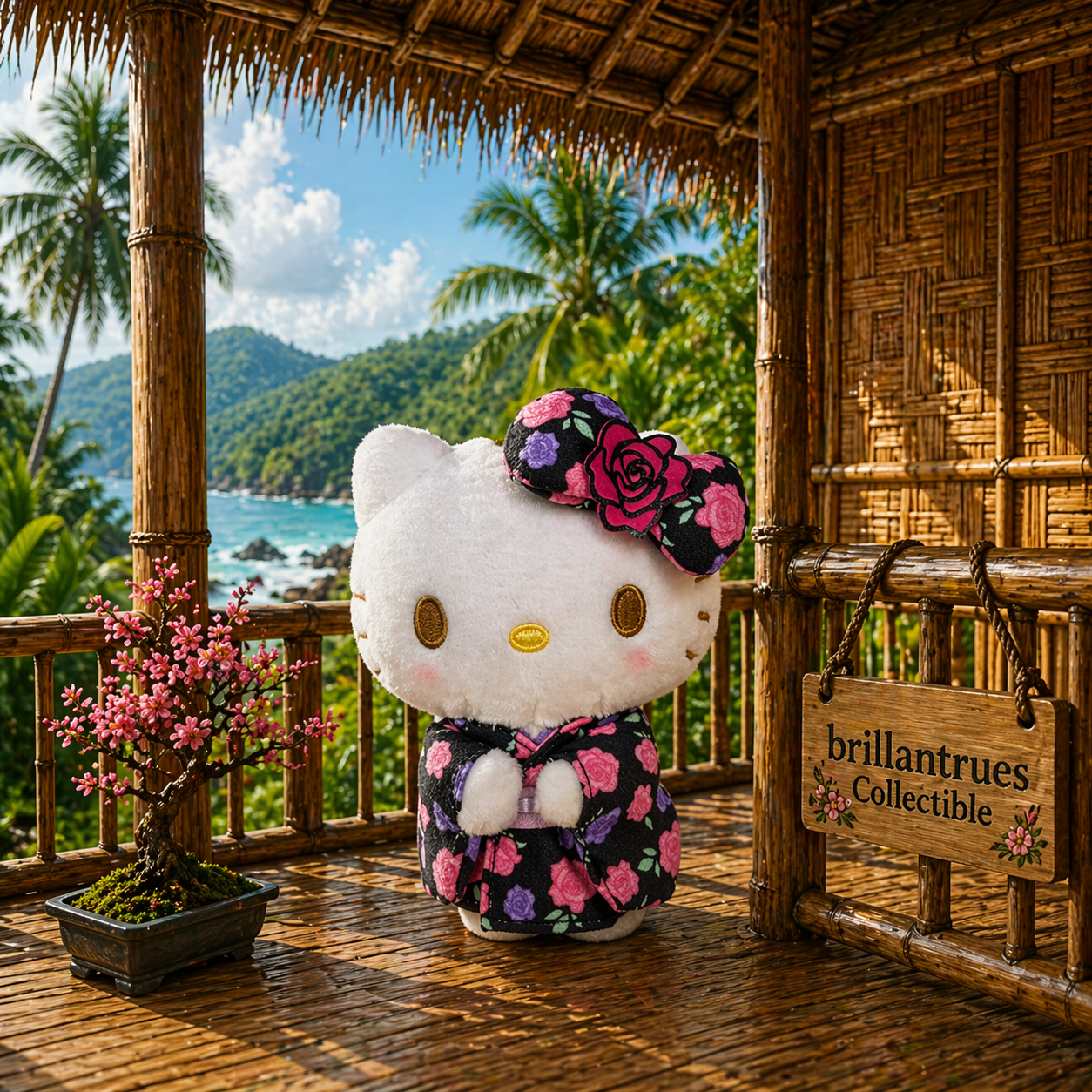 Sanrio Rose Black Kimono Hello Kitty.png