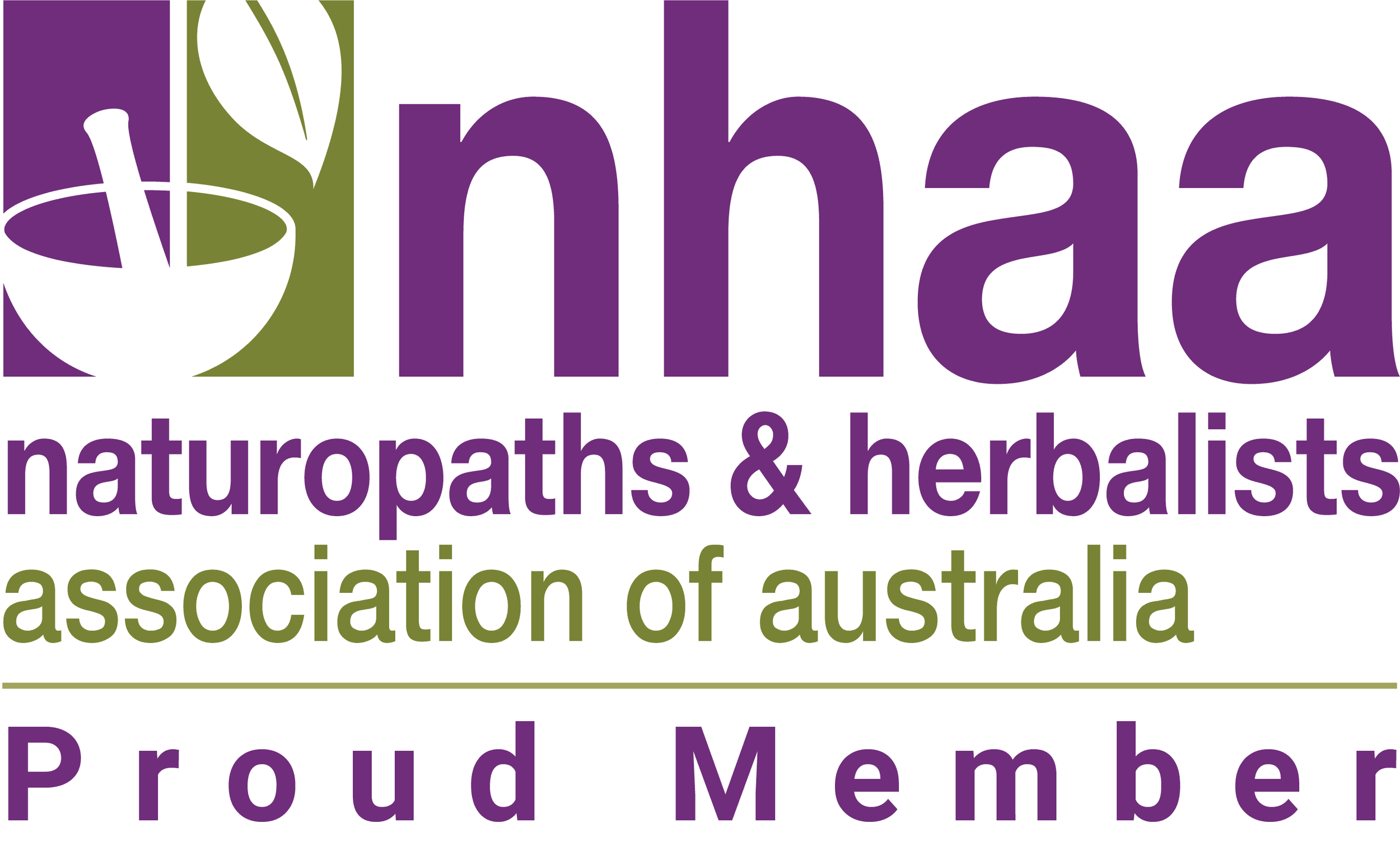 Logo for the Australian Naturopaths & Herbalists Association of Australia, with stylized plant imagery and text in purple and green.
