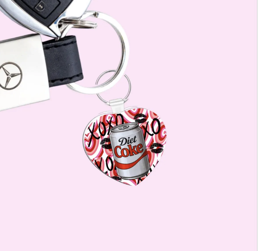 Diet Coke Heart Keychain