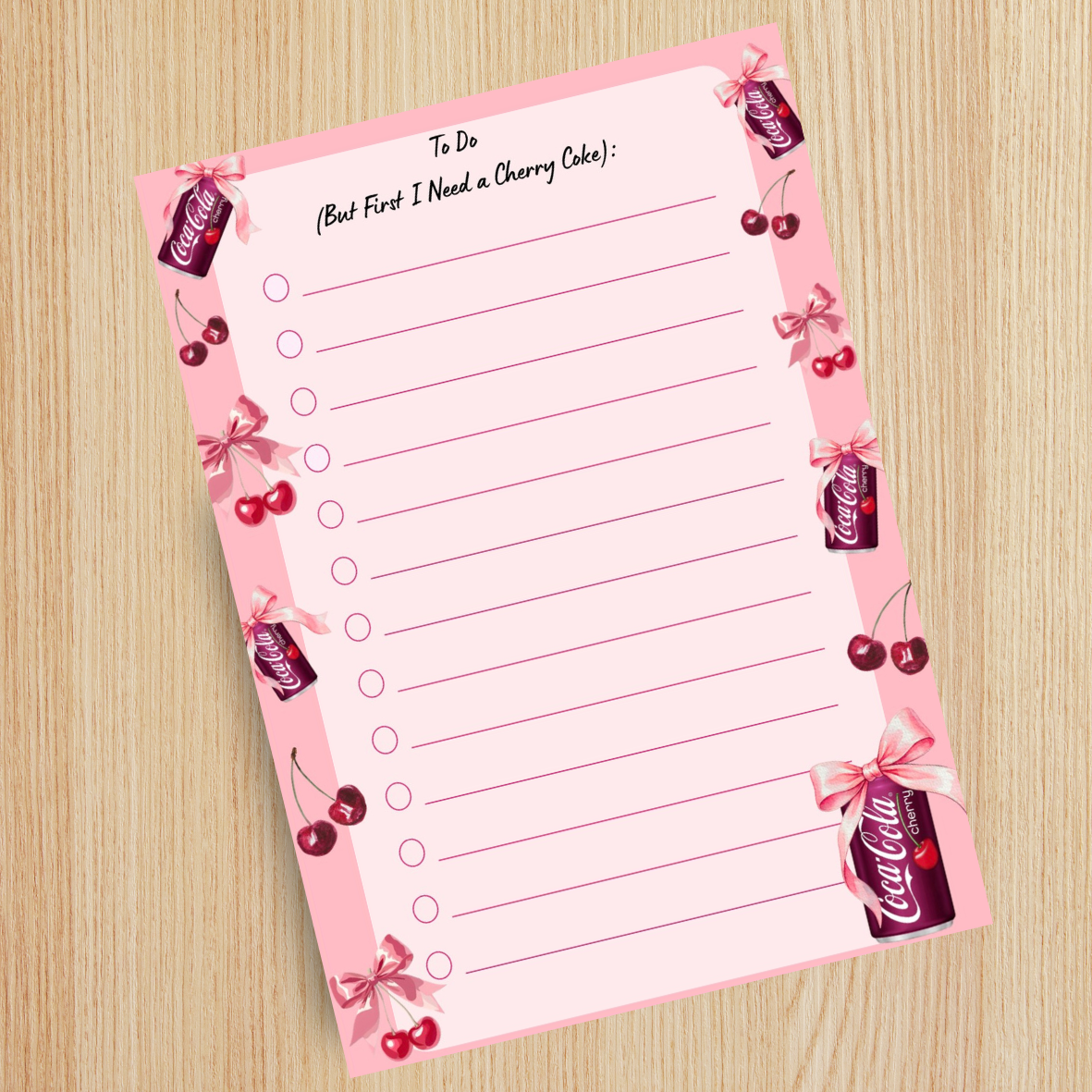 Cherry Coke To-Do Notepad