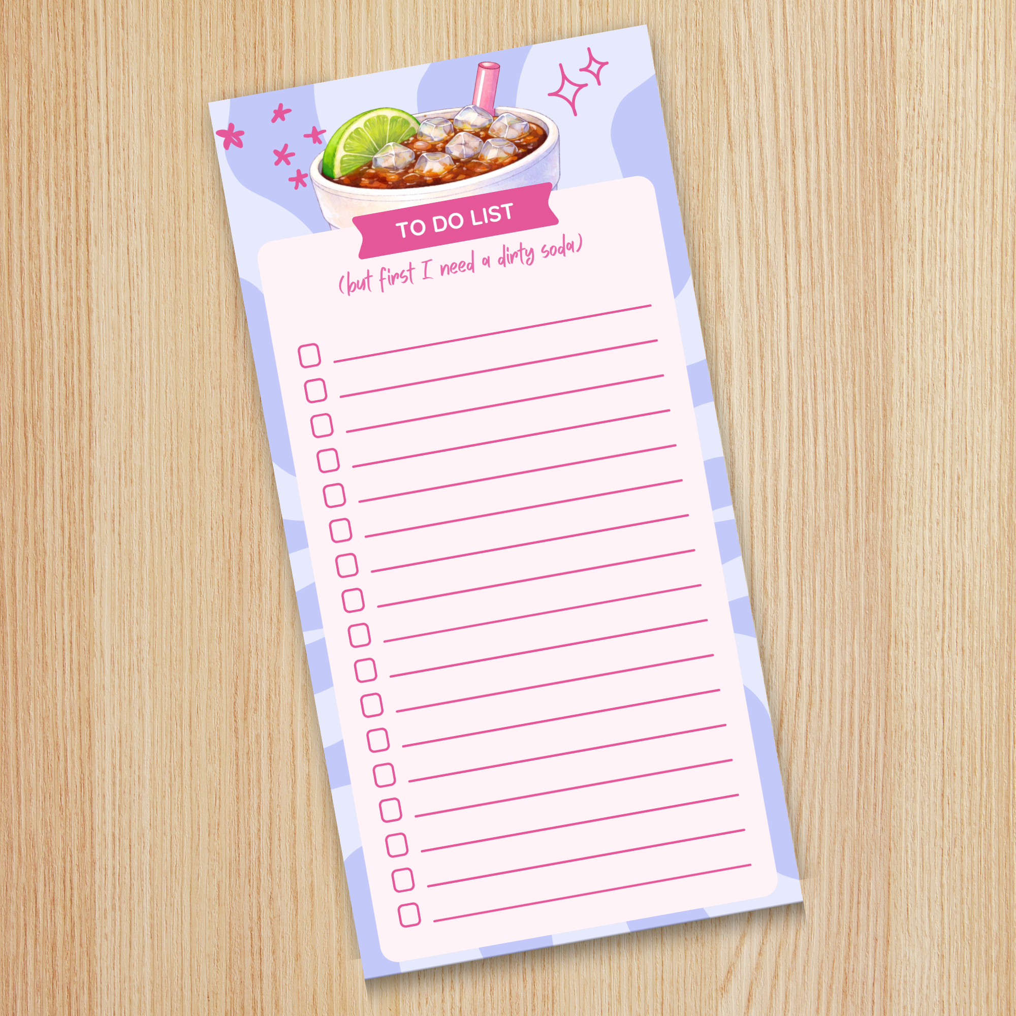 Dirty Soda To Do List Notepad | 4x8 Checklist Pad