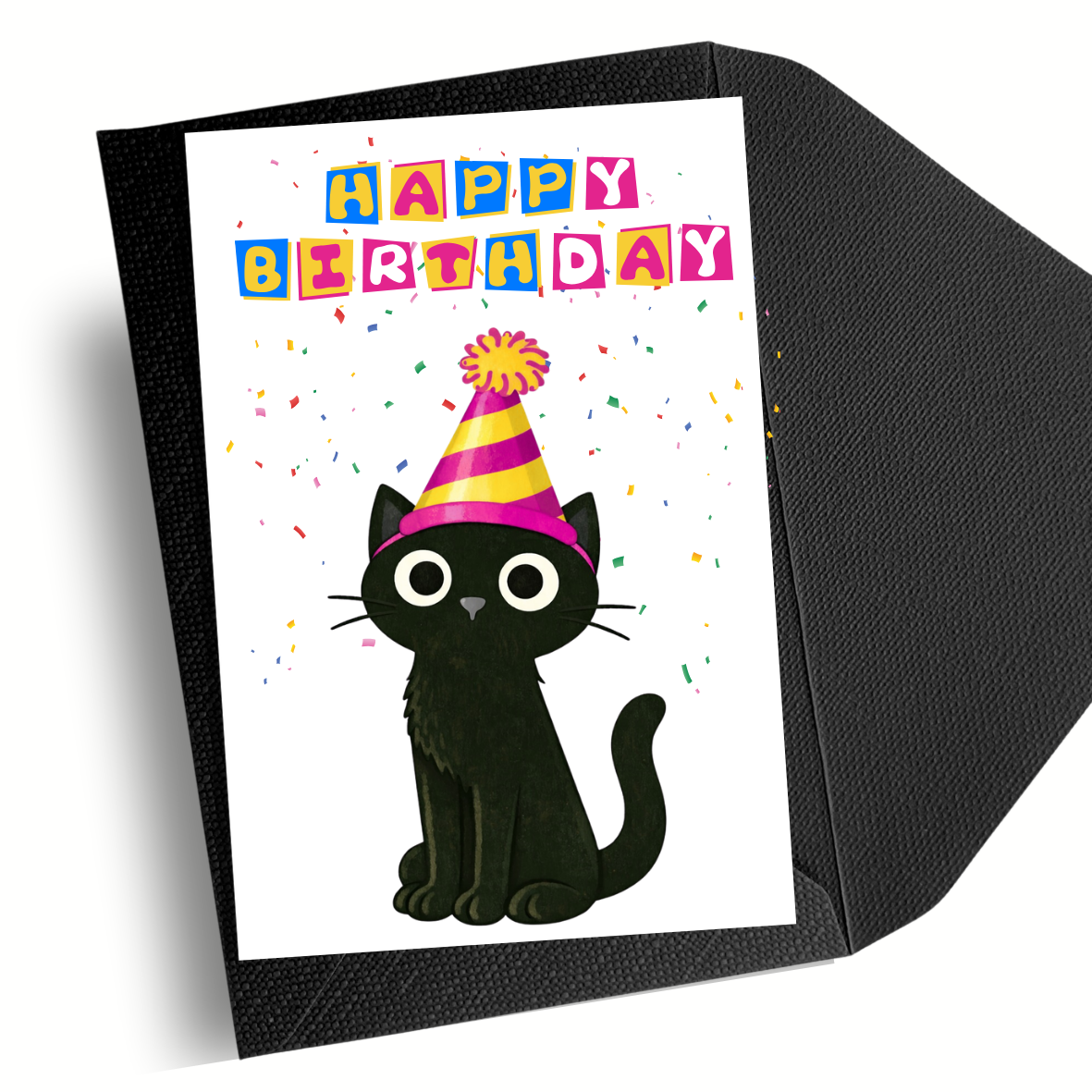 Happy Birthday Black Cat Birthday Card