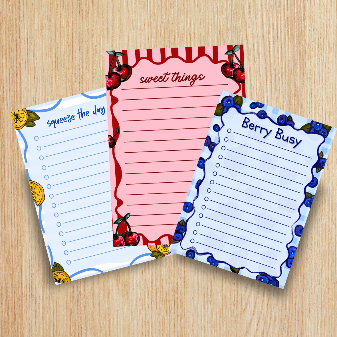 Sweet Things Stationery Set – 3 Pack Cute 5x7 To-Do List Notepads