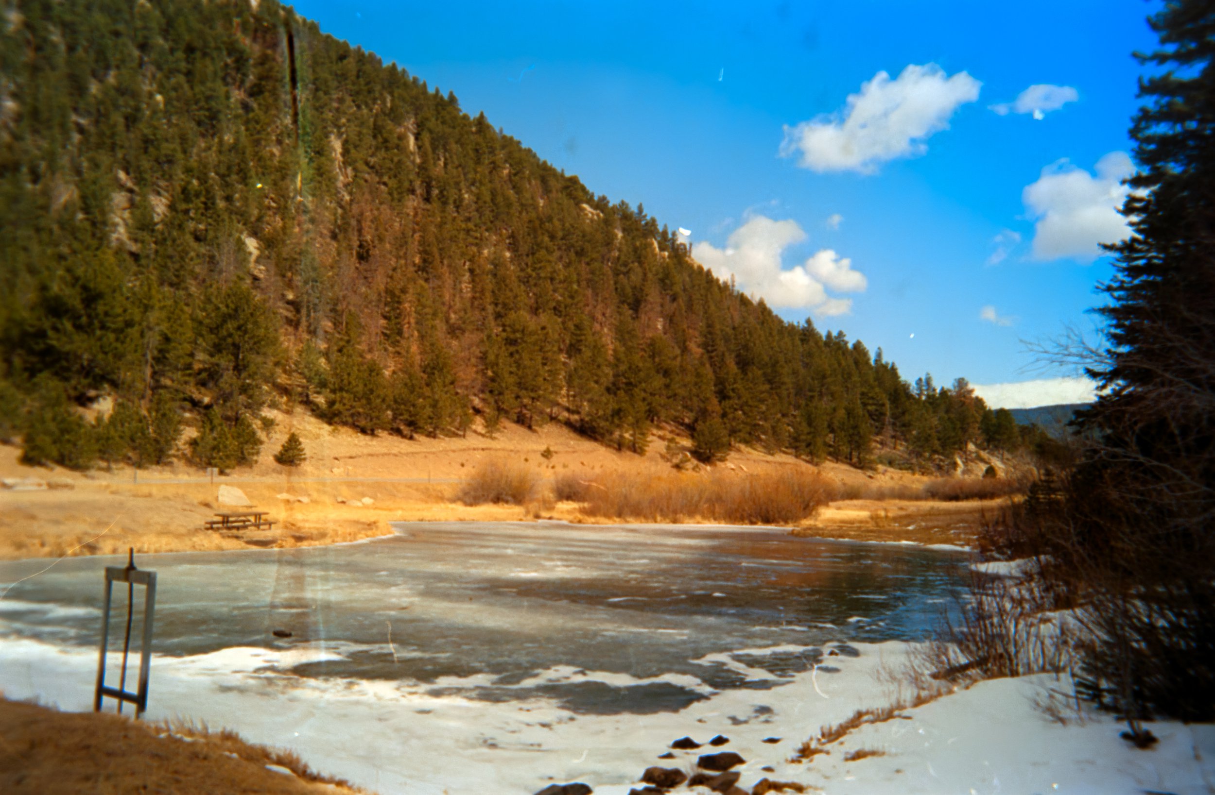 Slough Pond
Camera: Konica Aiborg
Film: Kodak Ultra Max
Speed: 400
Size: 135
Format: Full frame
