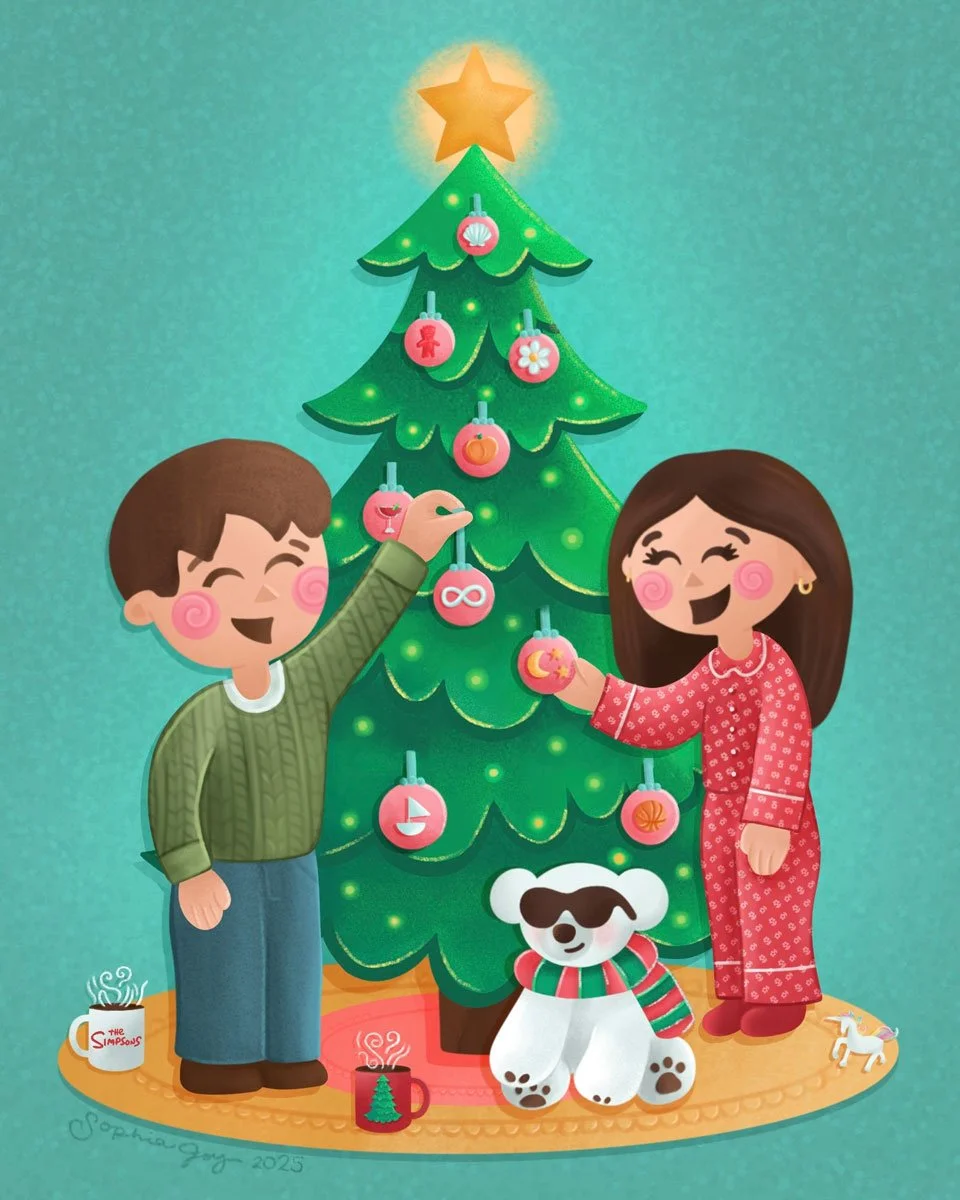 The Summer I Turned Pretty Illustration. Christmas illustration. Christmas tree. Junior Mint. Conrad Fisher. Belly Conklin. Made by Sophia Joy Veit