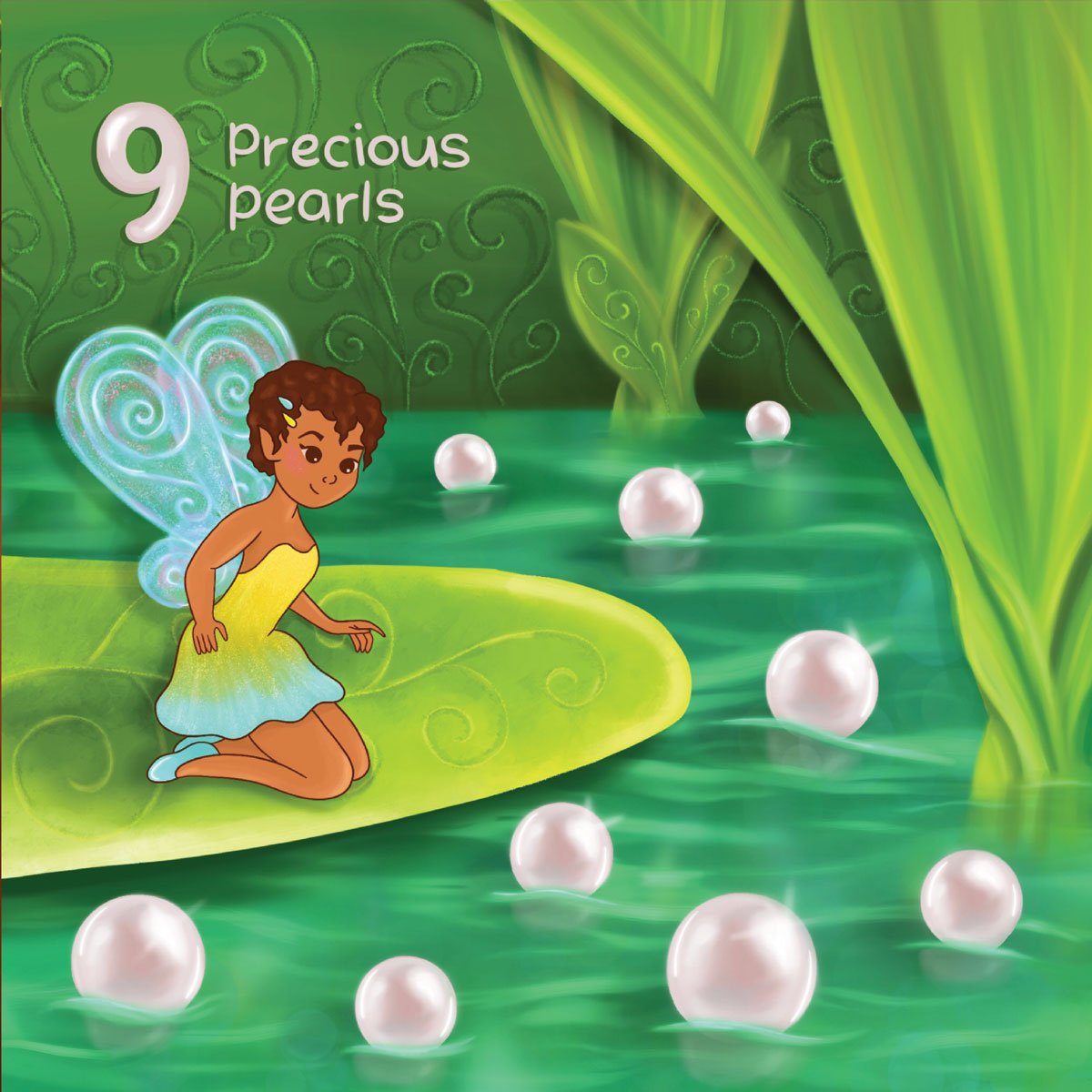 Picture book spread. Fairy illustration. Pearl illustration. Counting book. Made by Sophia Joy Veit.