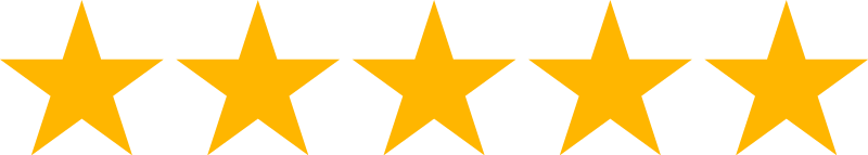 Six gold stars in a row on a black background.