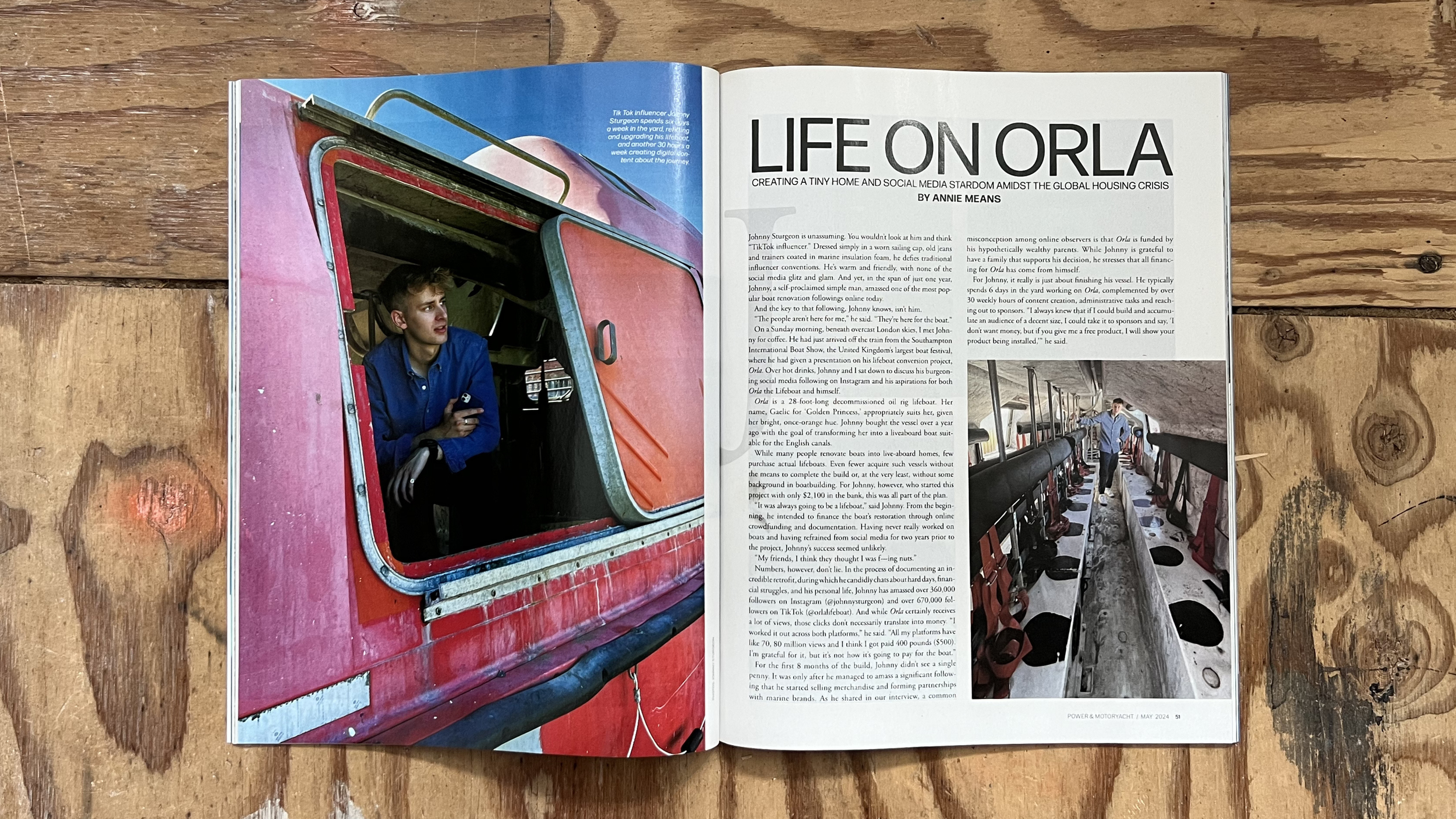 Annie Means profiles Johnny Sturgeon and his one-of-a-kind lifeboat-turned-tiny-home, the Orla.