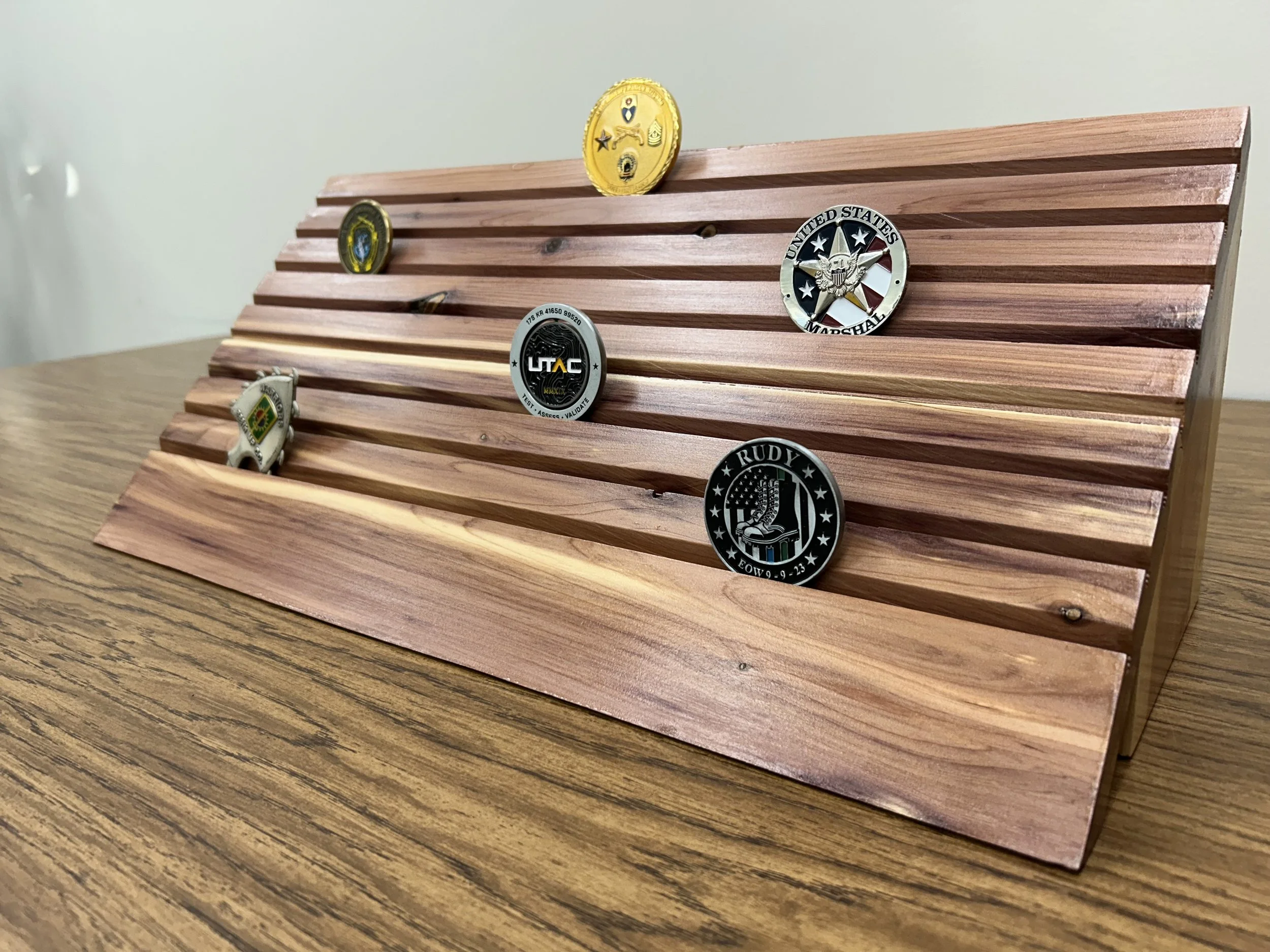 Large Cedar Challenge Coin Board