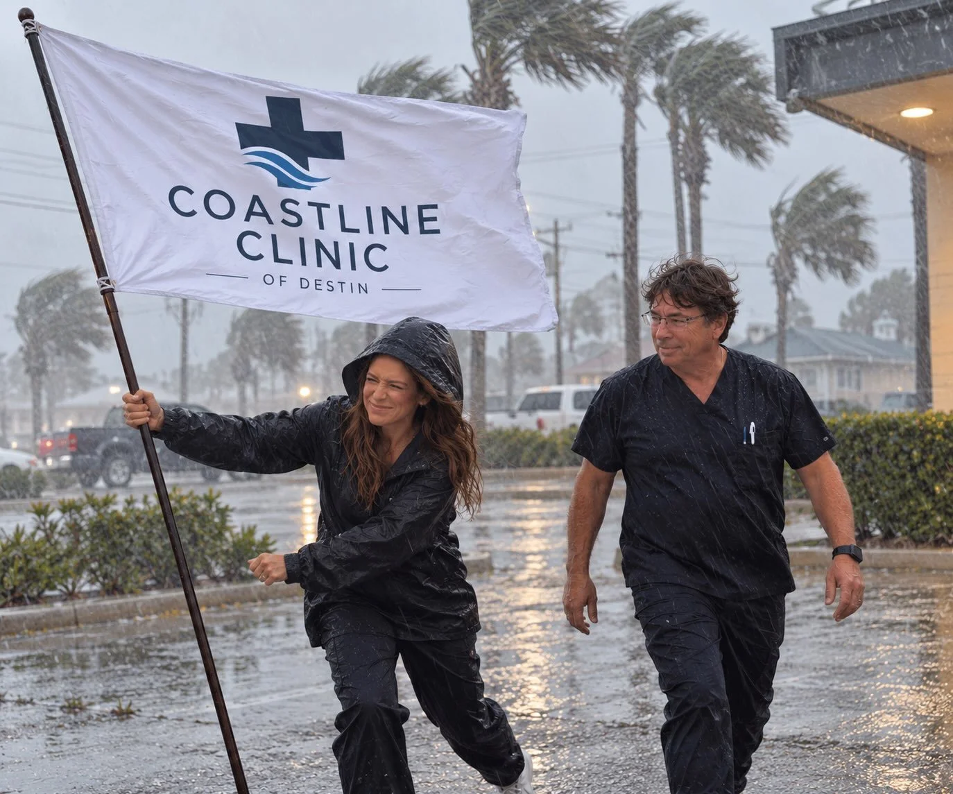 When they say essential personnel, apparently they mean Donald and Jaclyn. ⛈️🌀

Kidding! We&rsquo;re here by choice&hellip; for a little bit, anyway. Basically, until Jaclyn tells Donald it&rsquo;s time to close up shop and go home! 😂

We&rsquo;re 