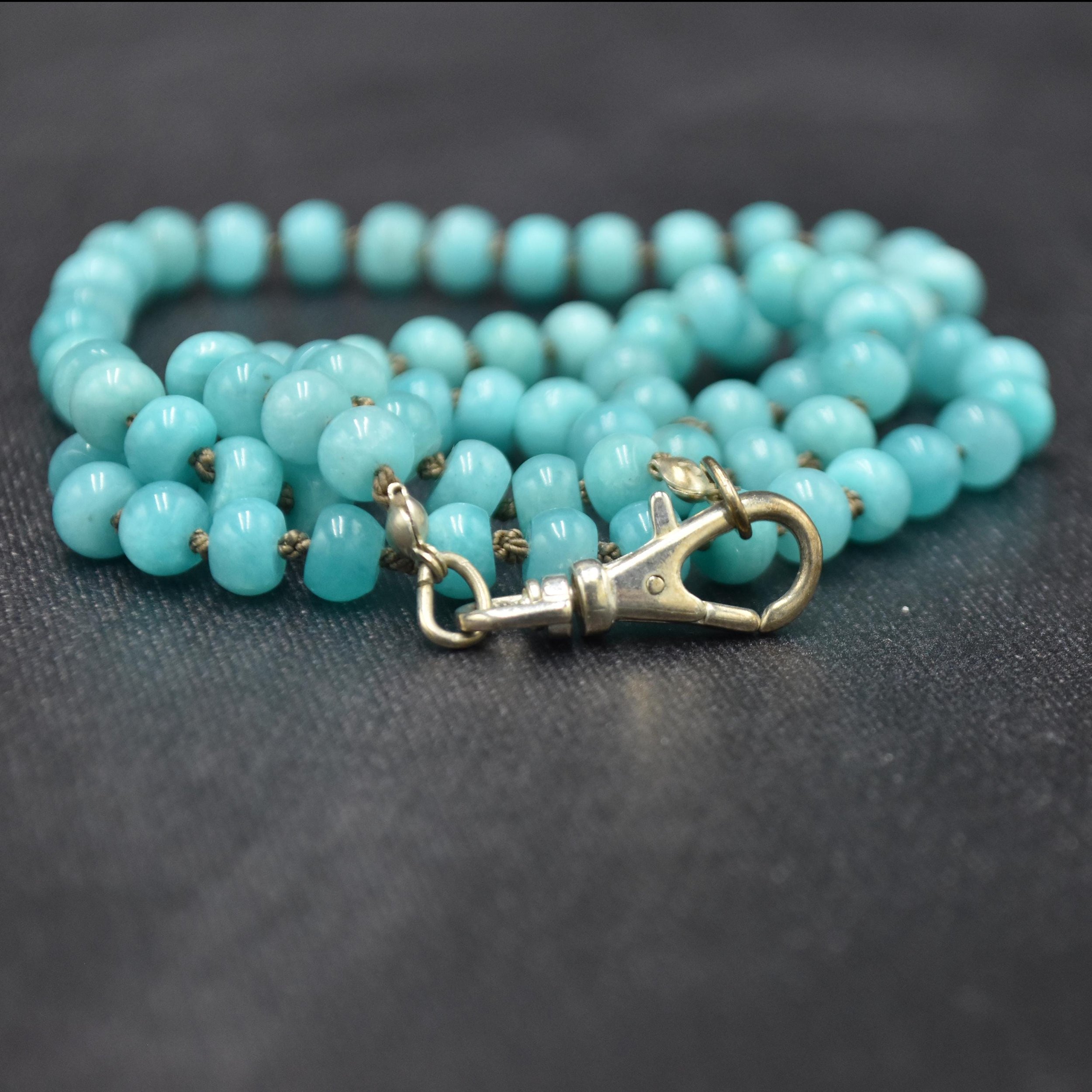 Handmade Blue Amazonite Gemstone Beaded Necklace