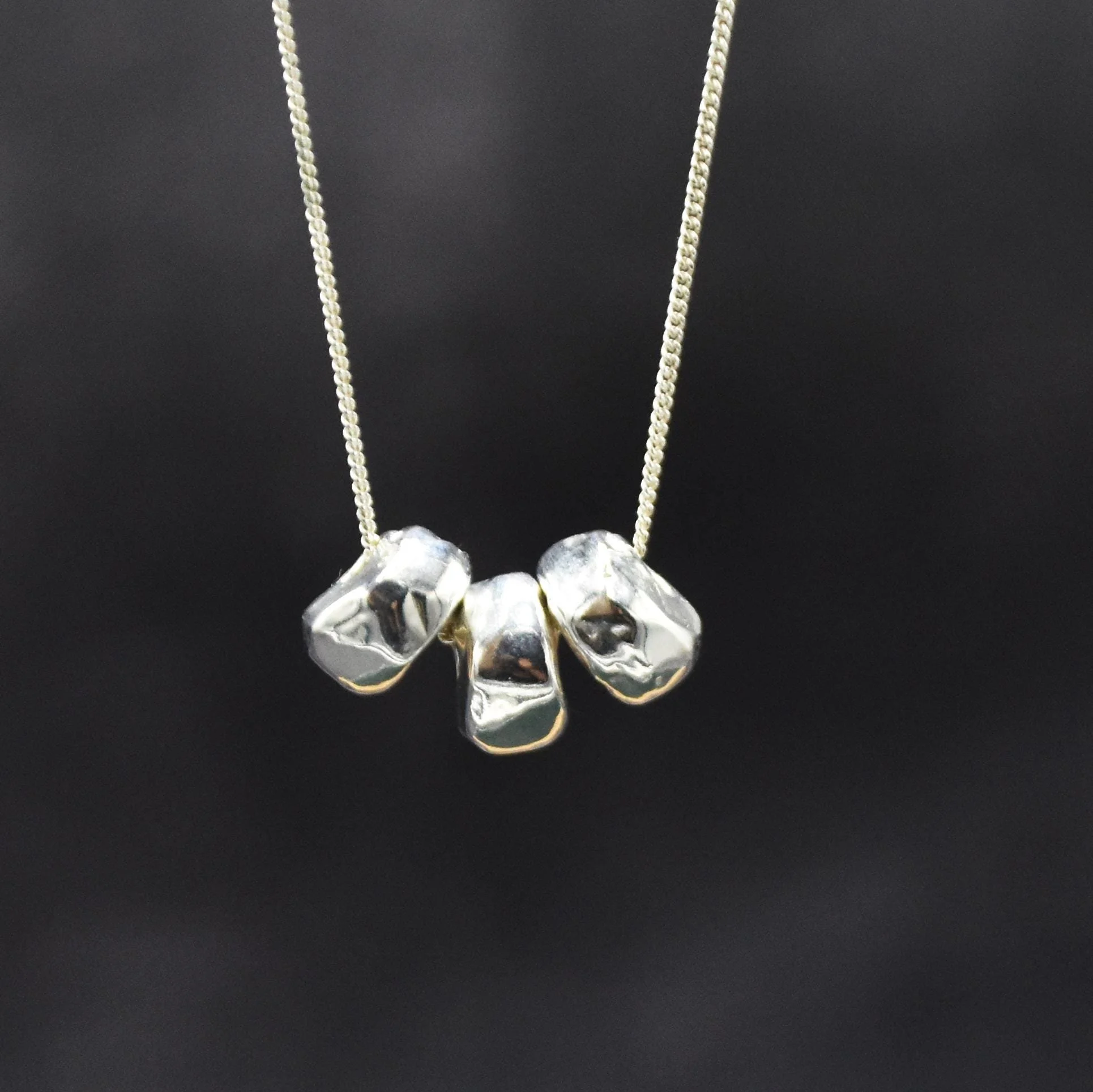 Handmade Sterling Silver Bead Necklace