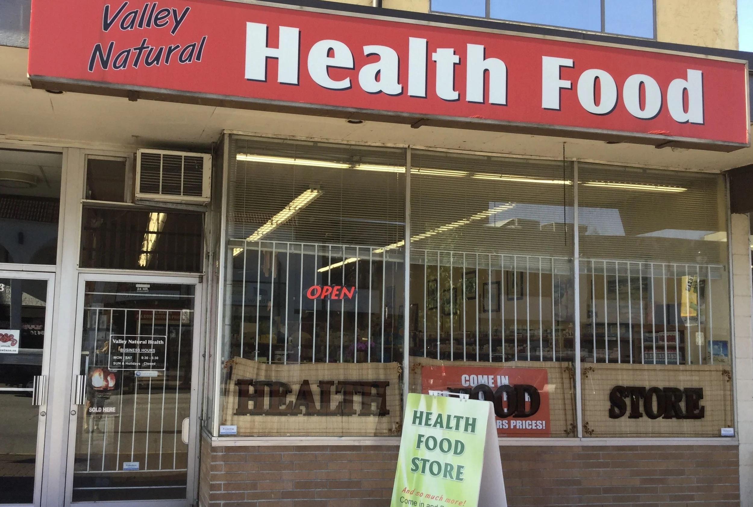 Valley Natural Health storefront downtown Langley BC
