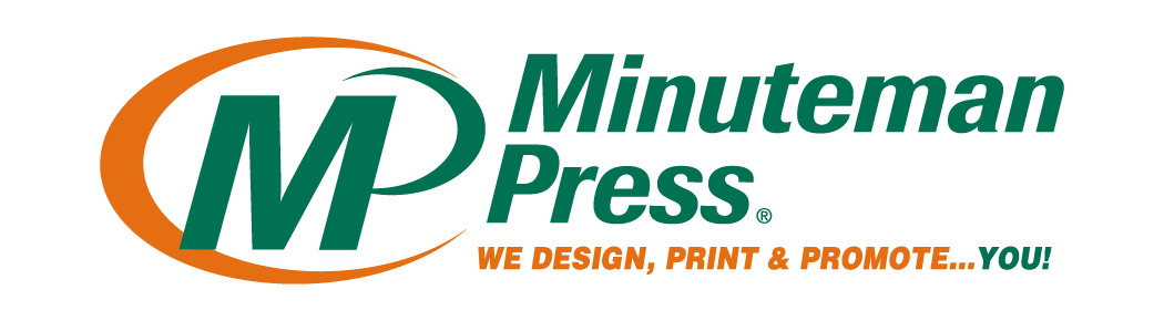 Logo for Minuteman Press with text 'We design, print & promote... YOU!'
