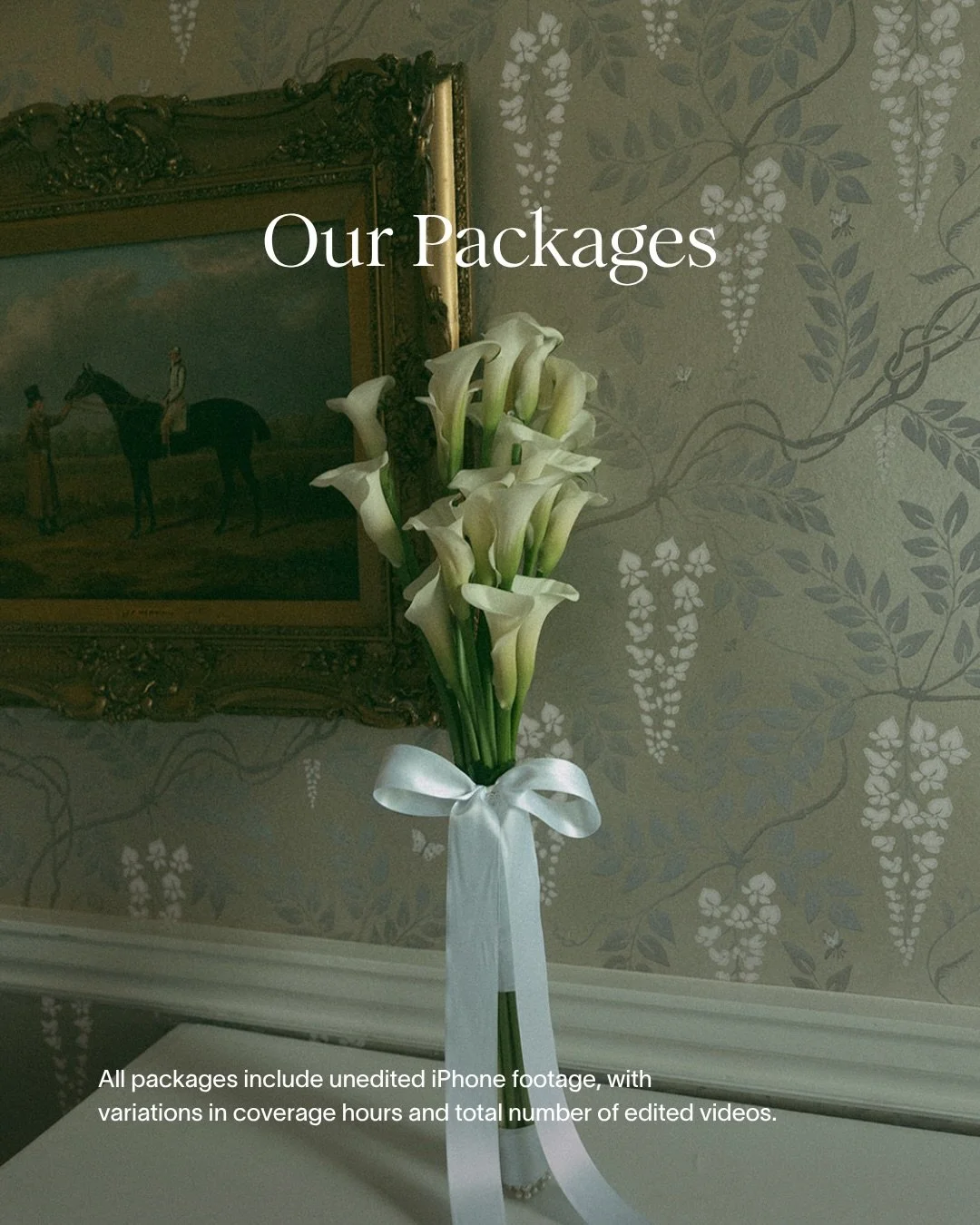 Our Packages &mdash; elevated wedding content for the modern bride. 💌

Whether you&rsquo;re looking for beautifully captured raw footage or polished, ready-to-post videos, our packages are designed to document the energy, emotion, and in-between mom