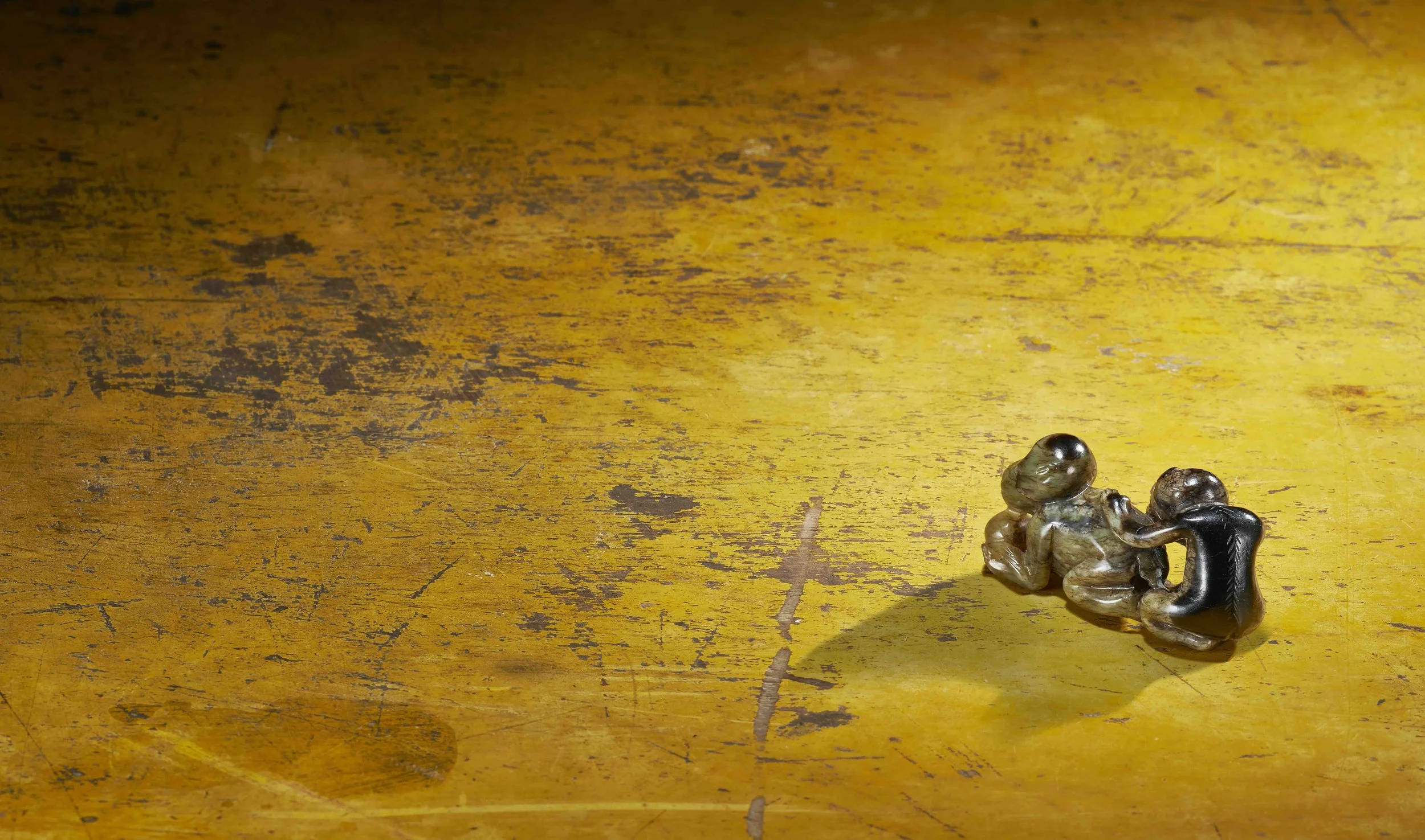 A black and grey jade erotic monkey group,
China: Ming dynasty (1368–1644)