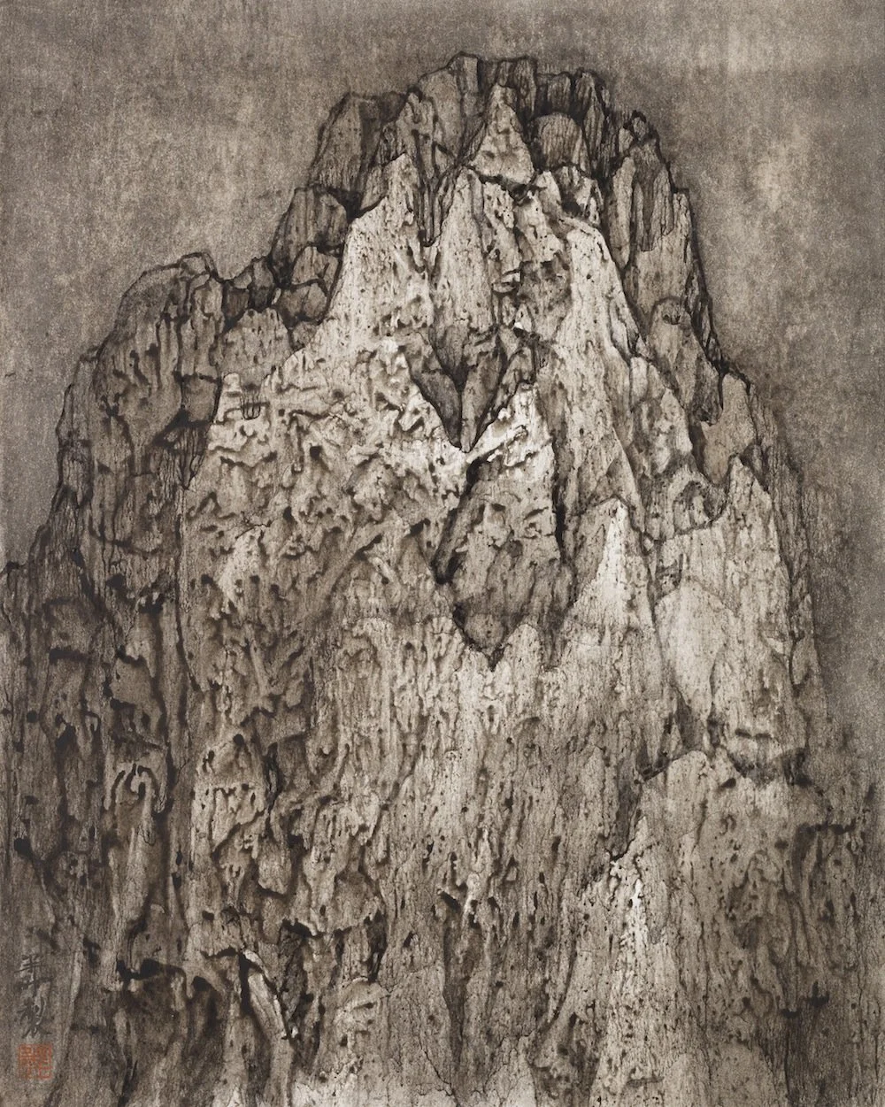 Mind Landscape Series No. 1, 2016, Ink, walnut ink and color on cardboard, 35.5 x 28 cm