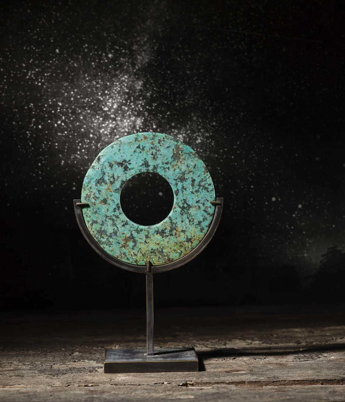 A turquoise bi-disc, China, Qijia Culture (2200–1600 BCE)
