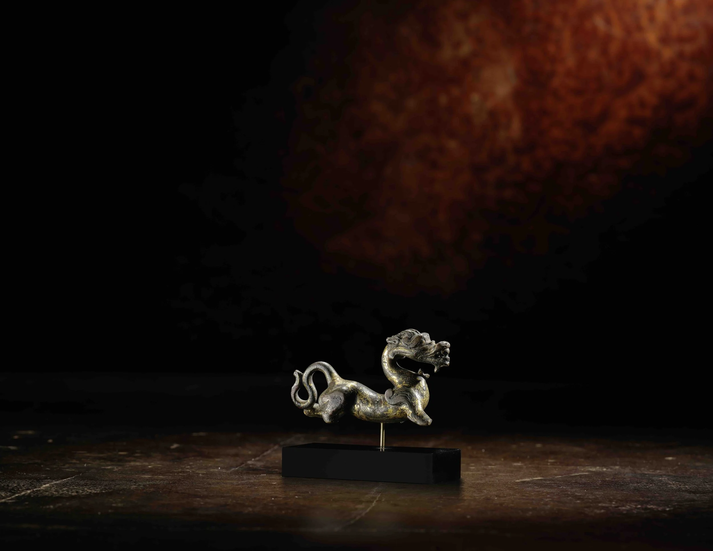 A parcel-gilt bronze model of a bixie, 
China: Warring States period|Eastern Han dynasty (475 BCE–220 CE)