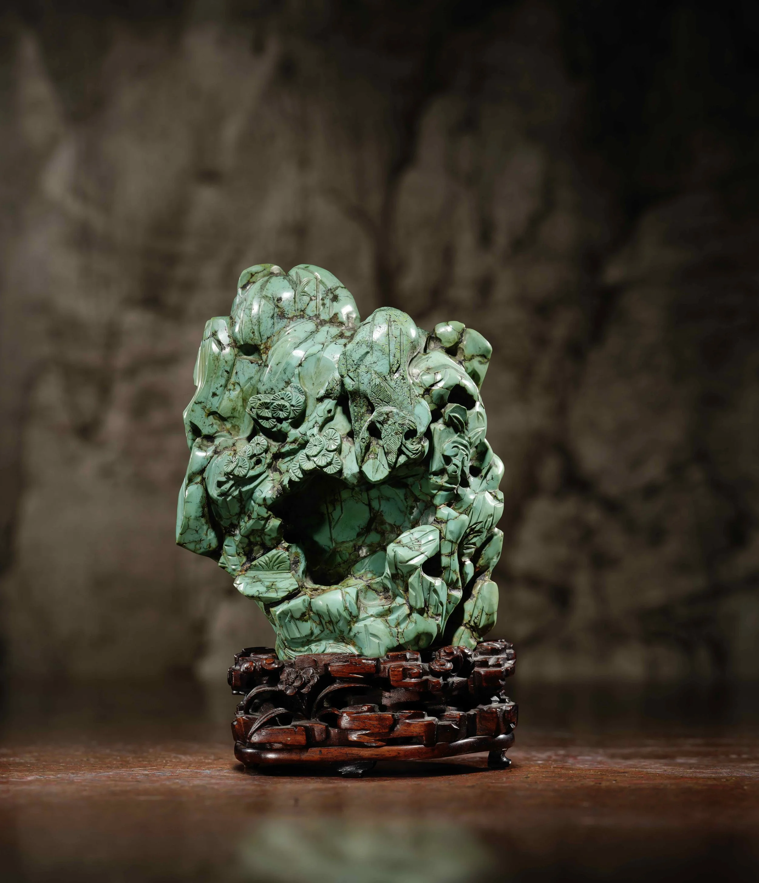 A turquoise mountain grotto of irregular form, China, Qianlong period (1736–95)
