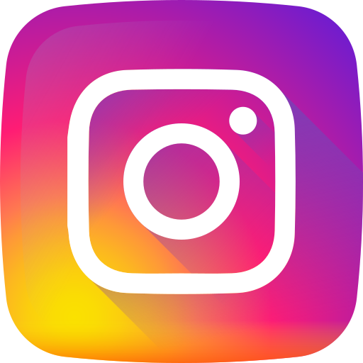 Instagram logo with a colorful gradient background.