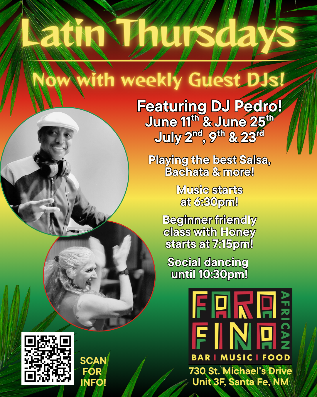 Latin Dance Class and Social with Honey and Pedro