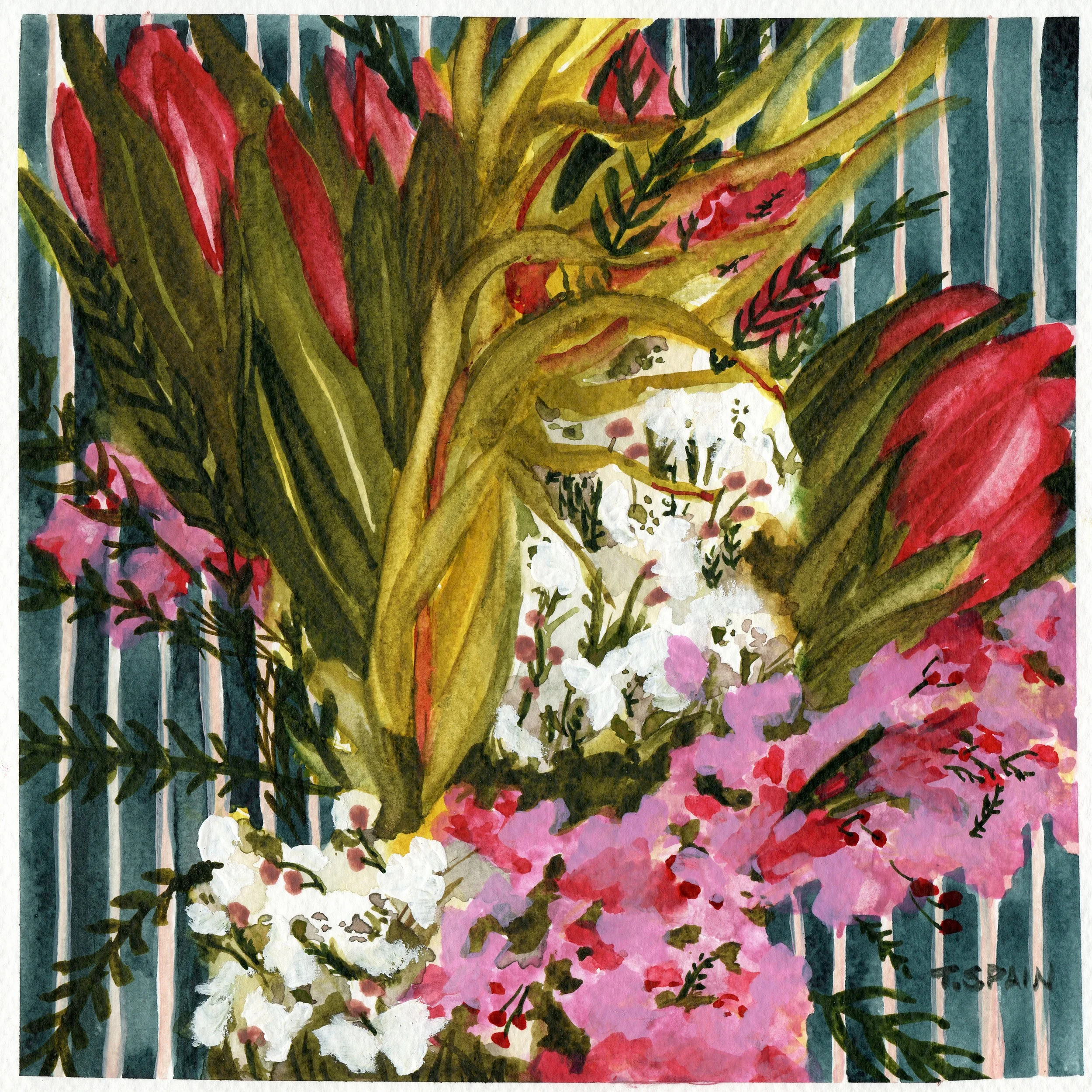 flower-bouquet-pink-green-stripes-original-watercolor-painting.jpg