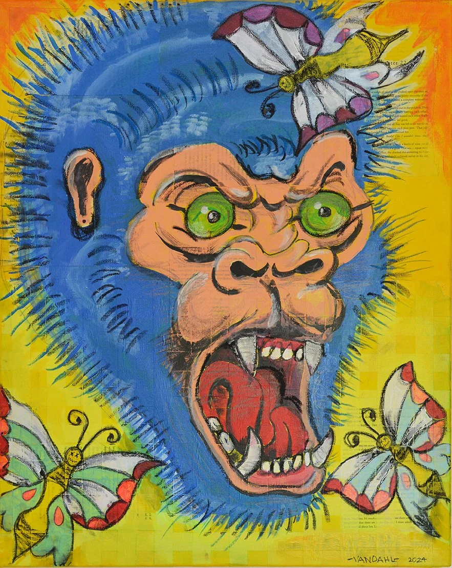'GORILLA ON DISCO BISCUITS' 75 x 60cm (2024)