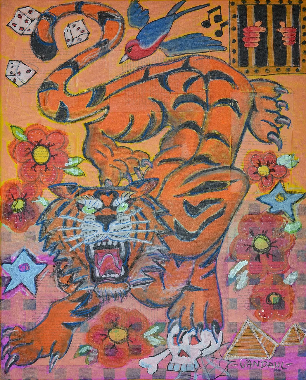 'TIGER DICE' 75 x 60cm (2024)