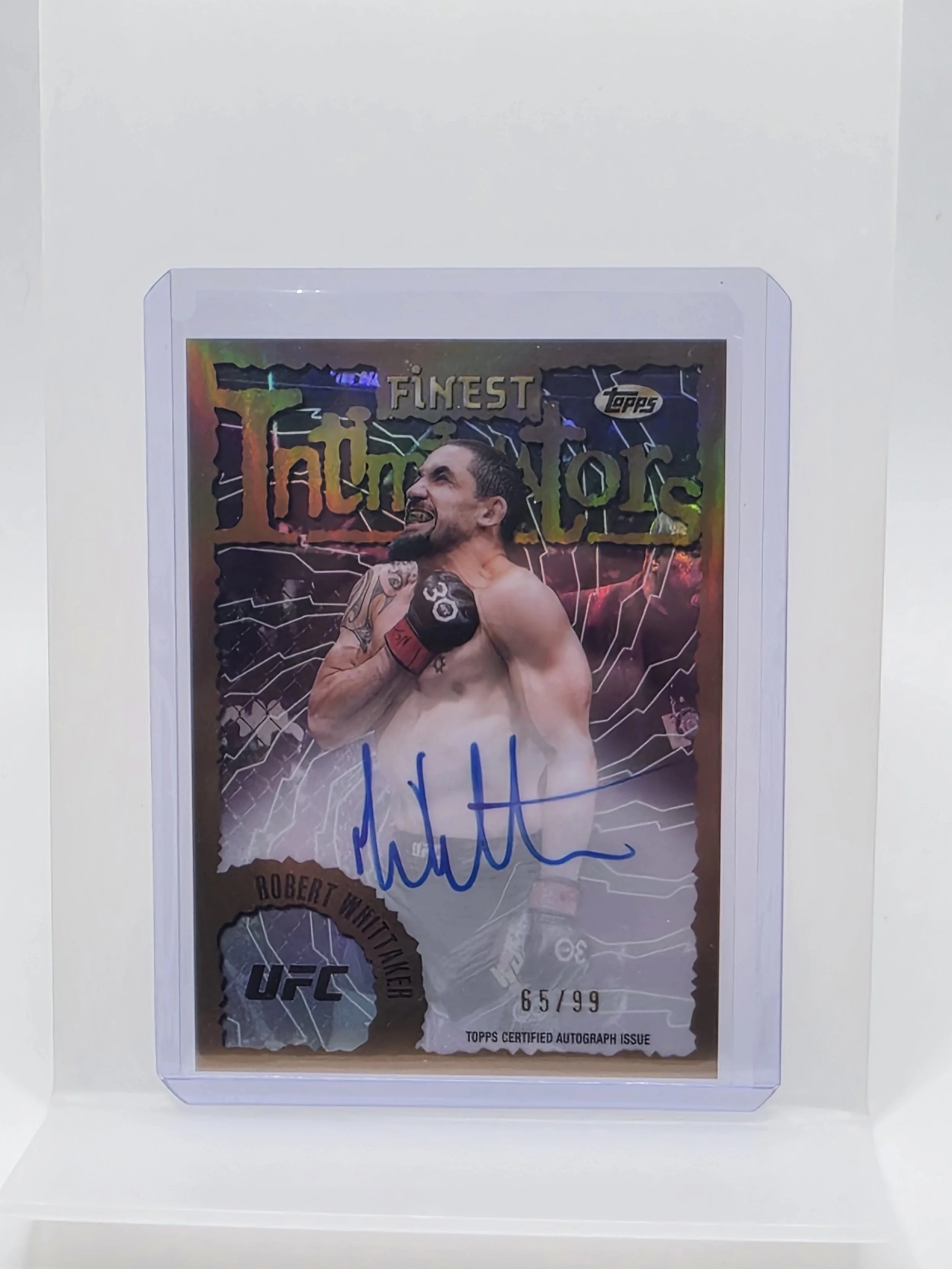 Robert Whittaker 2024 Topps Finest Intimidators Auto 65/99