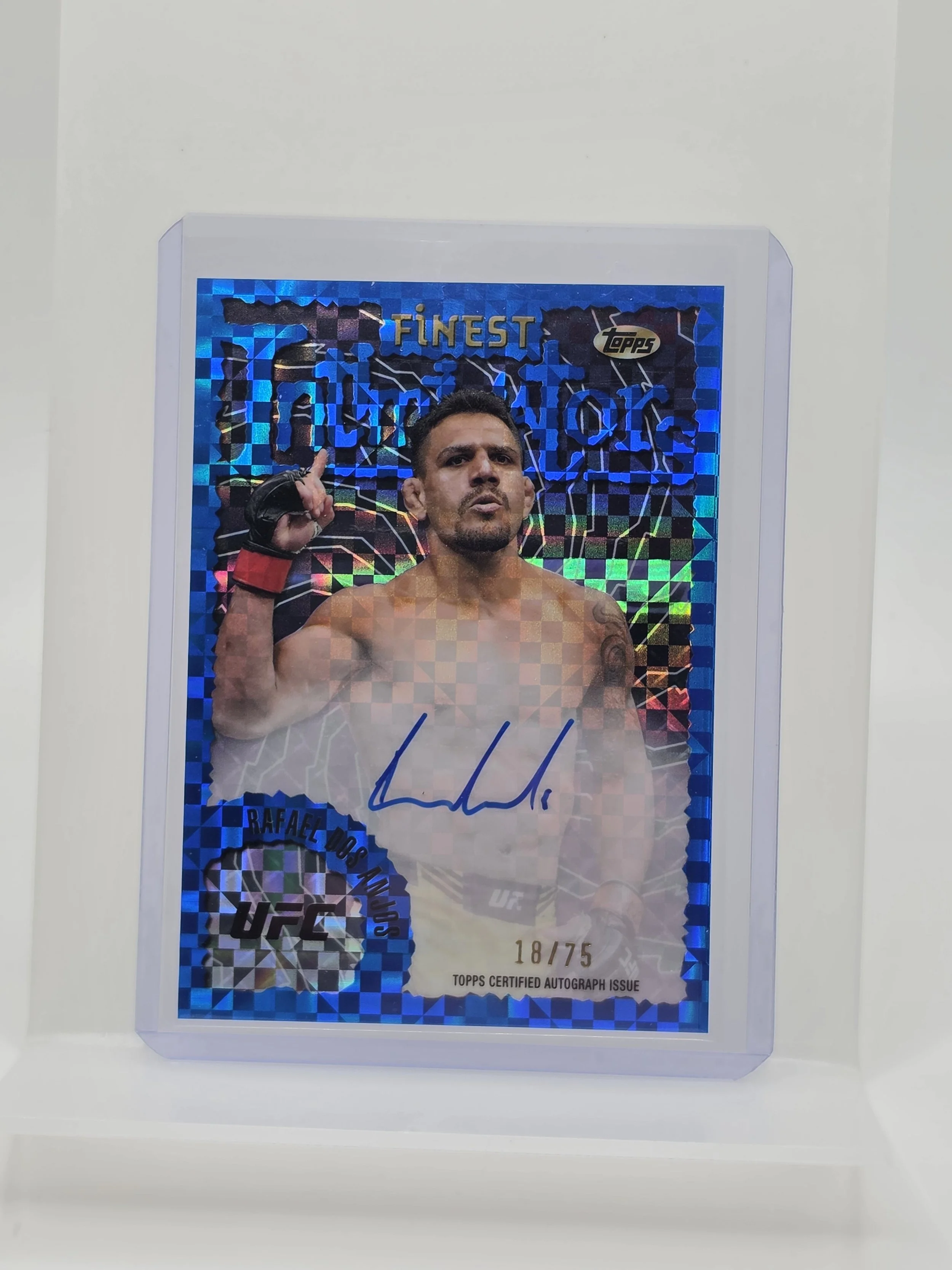 Rafael Dos Anjos 2024 Topps Intimidators Blue Checkered Auto 18/75