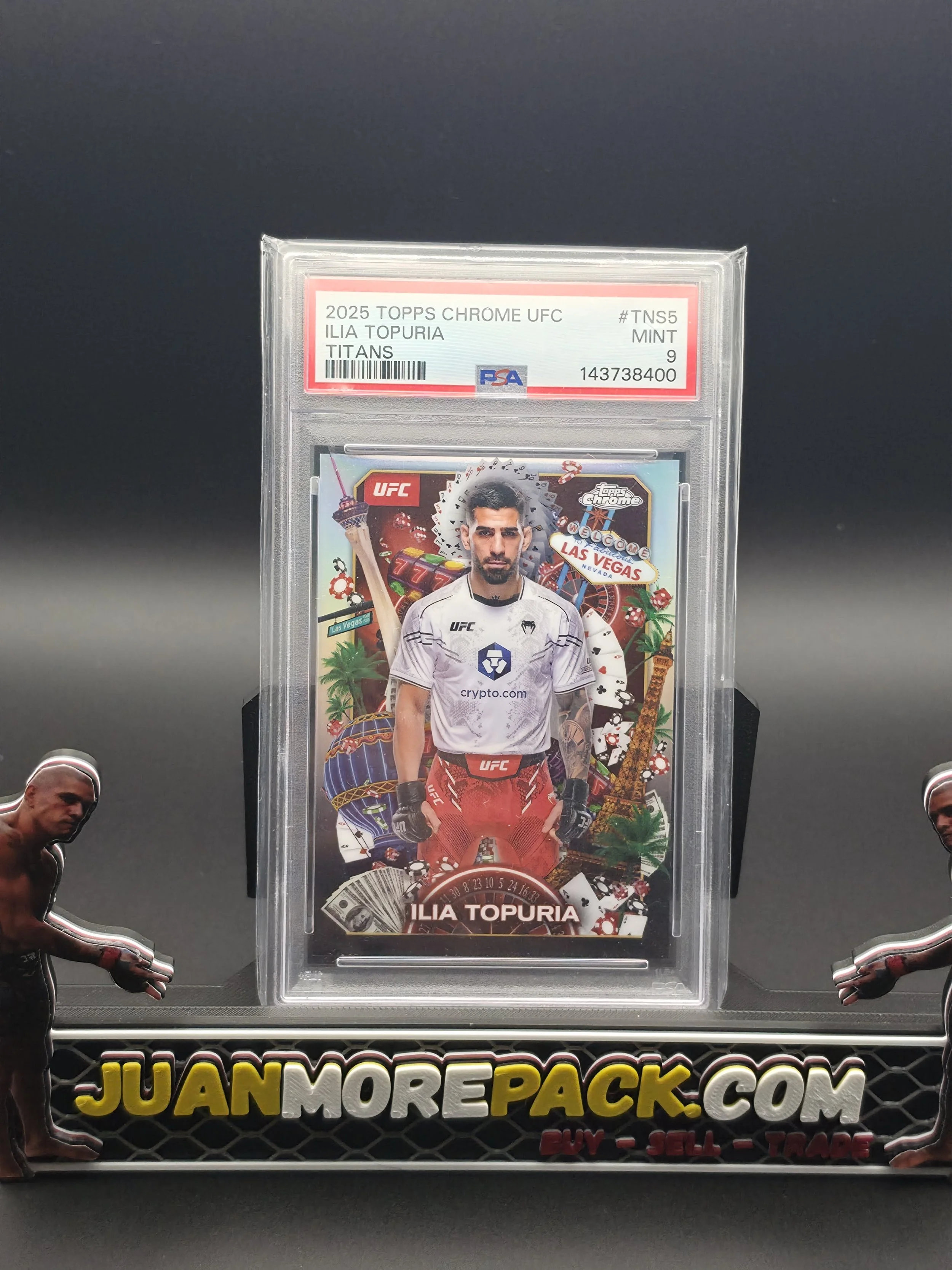 Ilia Topuria 2025 Topps Chrome Titans SSP PSA 9