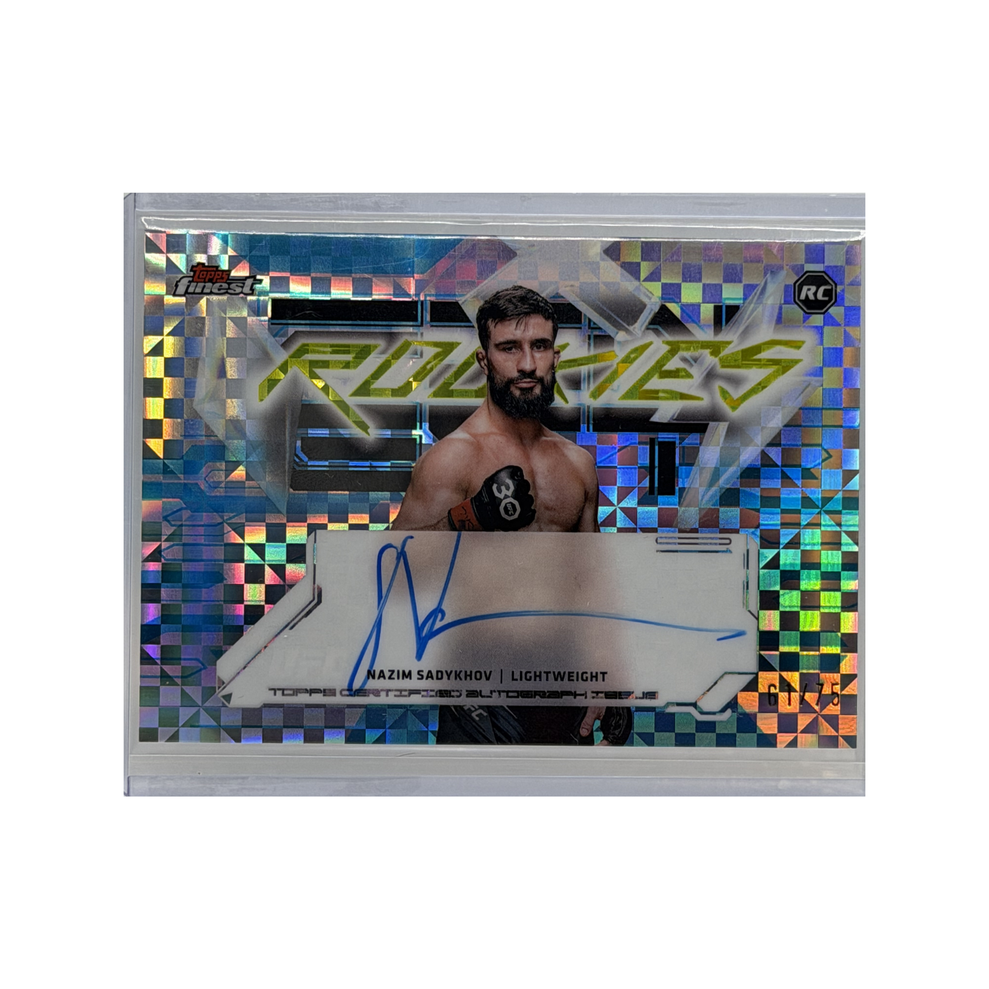 Nazim Sadykhov 2025 UFC Topps Finest Checkered Auto 61/75