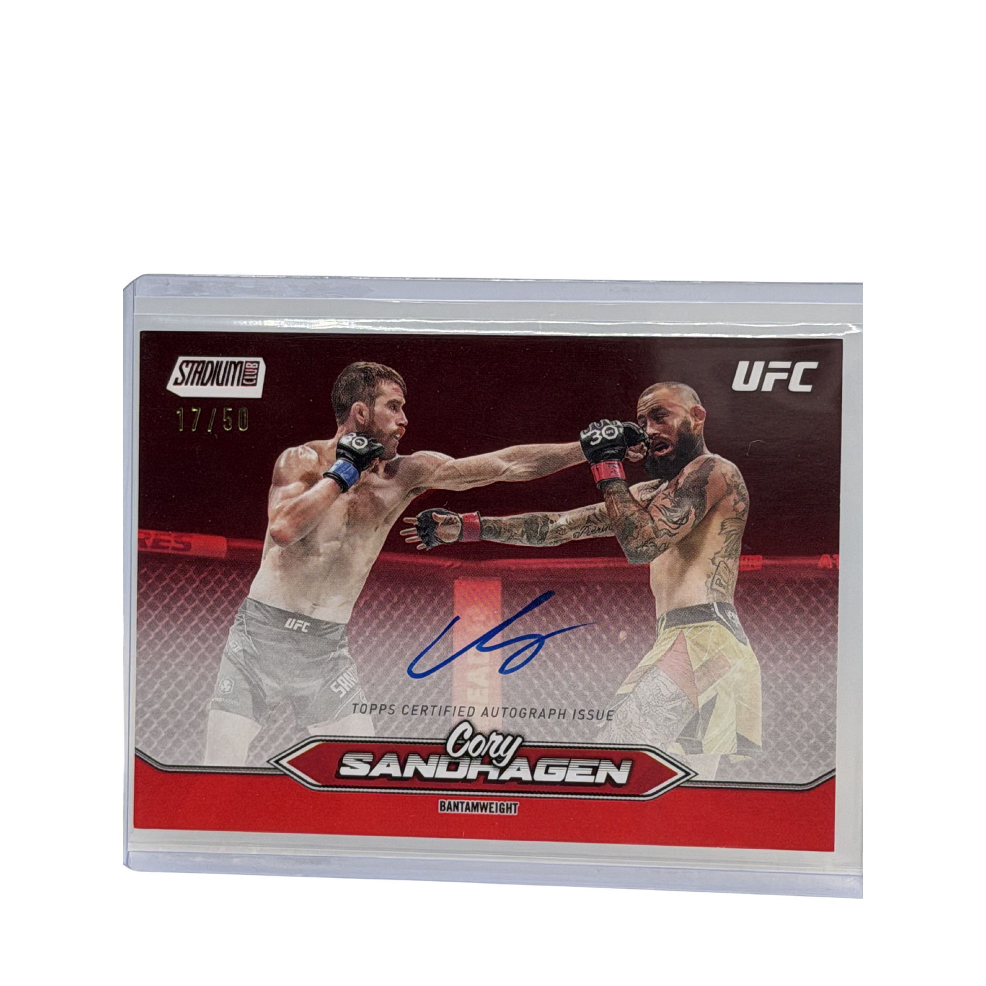 Cory Sandhagen 2025 UFC Topps Stadium Red Auto 17/50