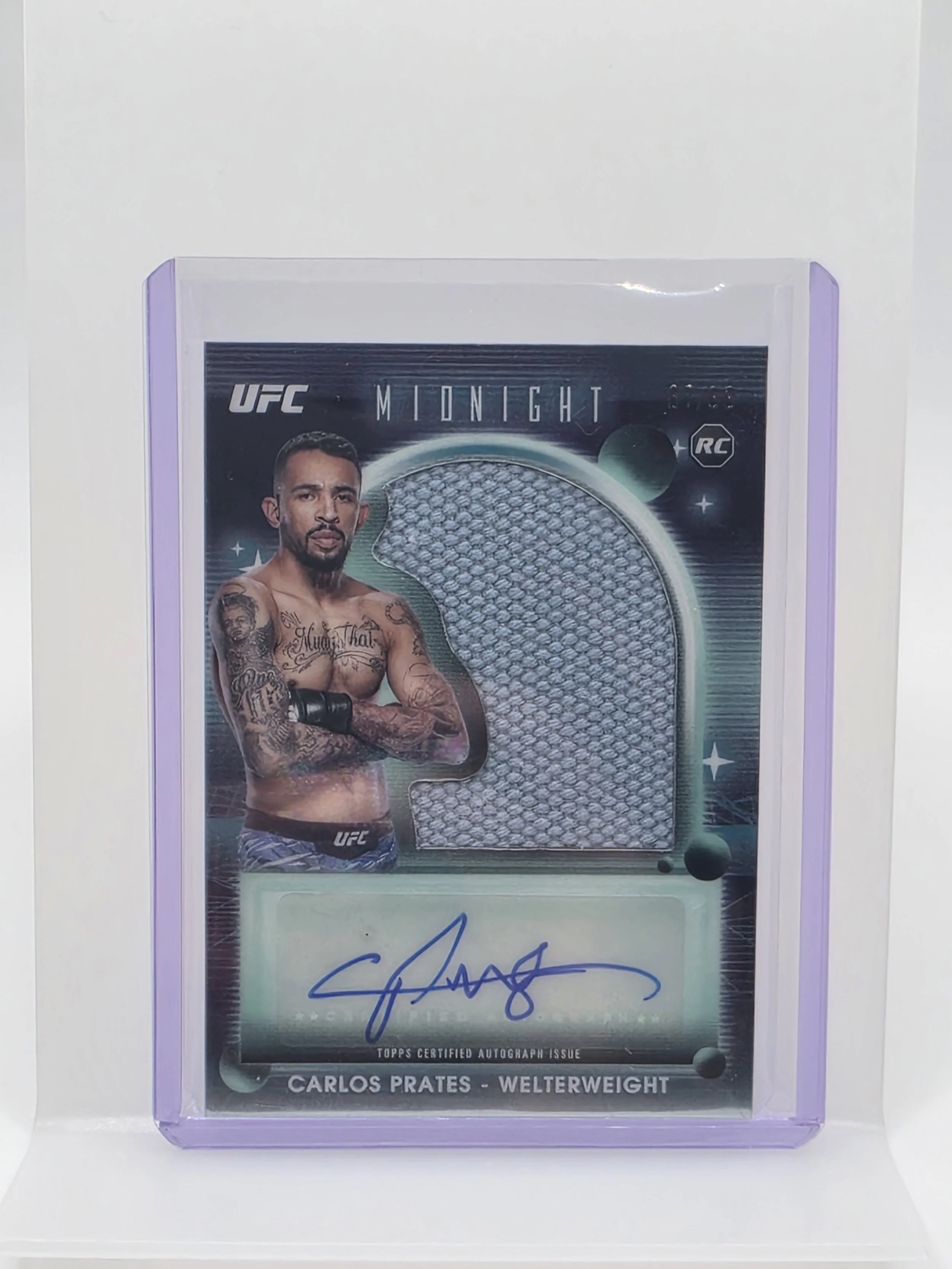 Carlos Prates 2025 Topps Midnight Rookie Relic Auto 67/99