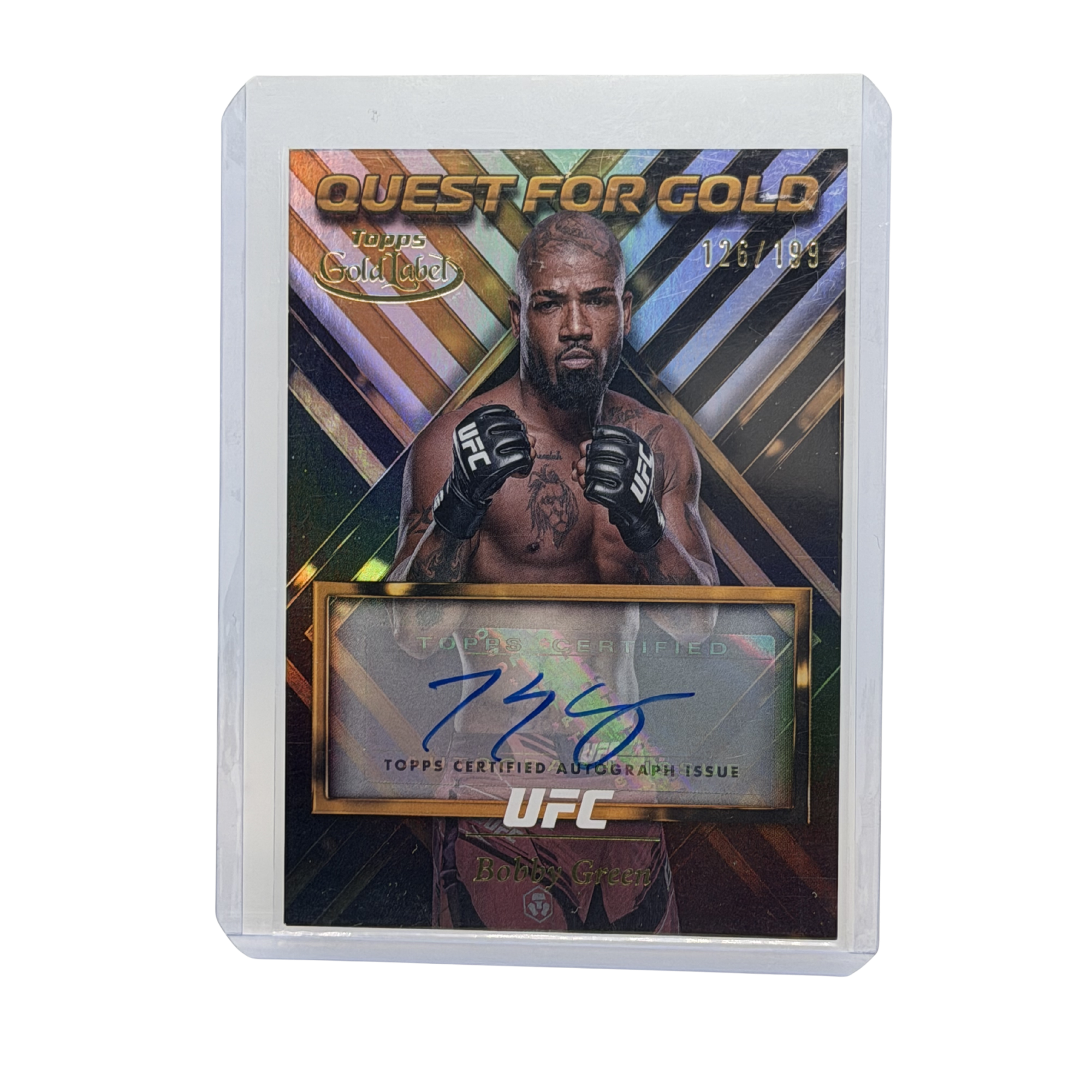 Bobby Green 2024 UFC Topps Gold Label Quest for Gold Auto 126/199
