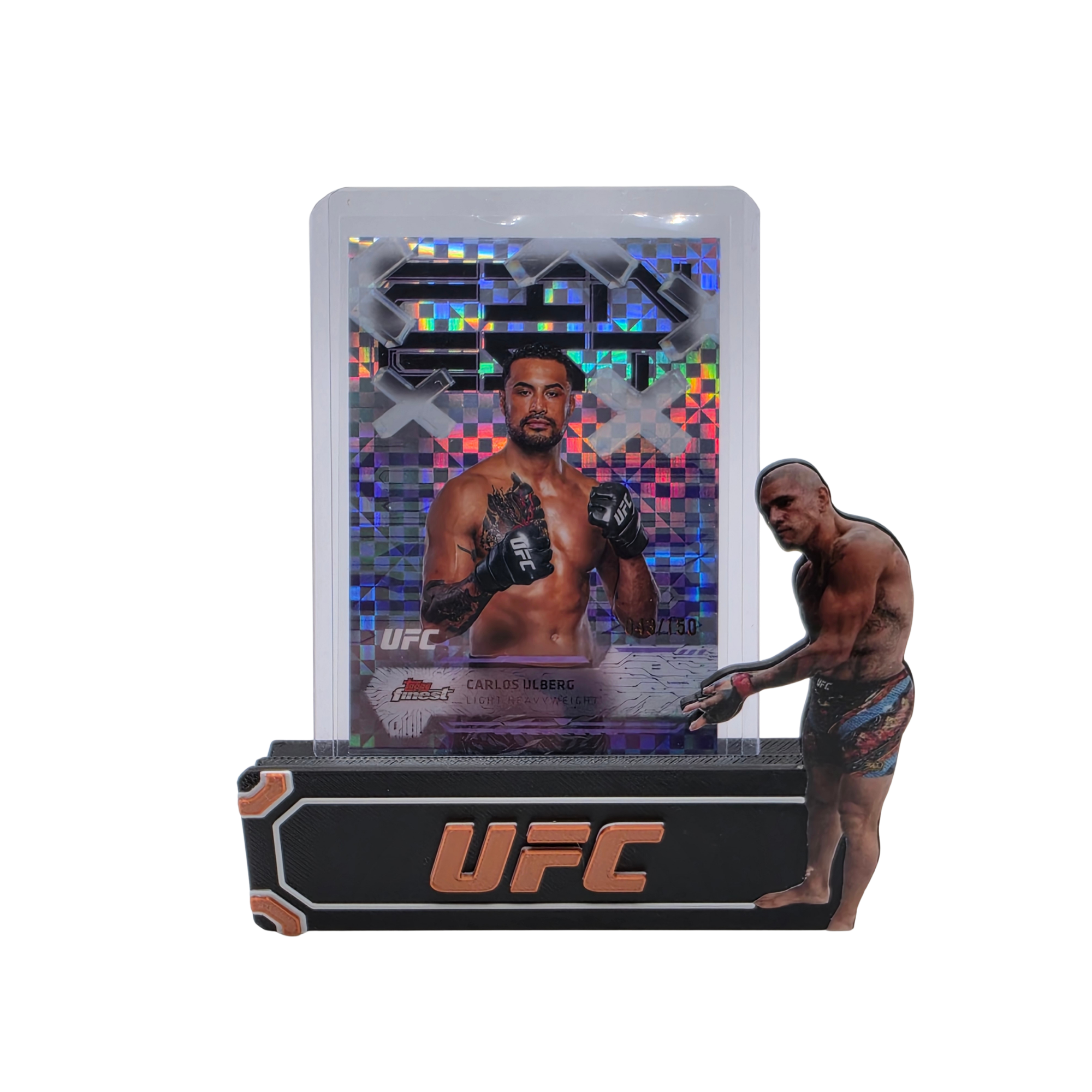 Carlos Ulberg 2025 UFC Topps Finest X-Fractor Purple 043/150