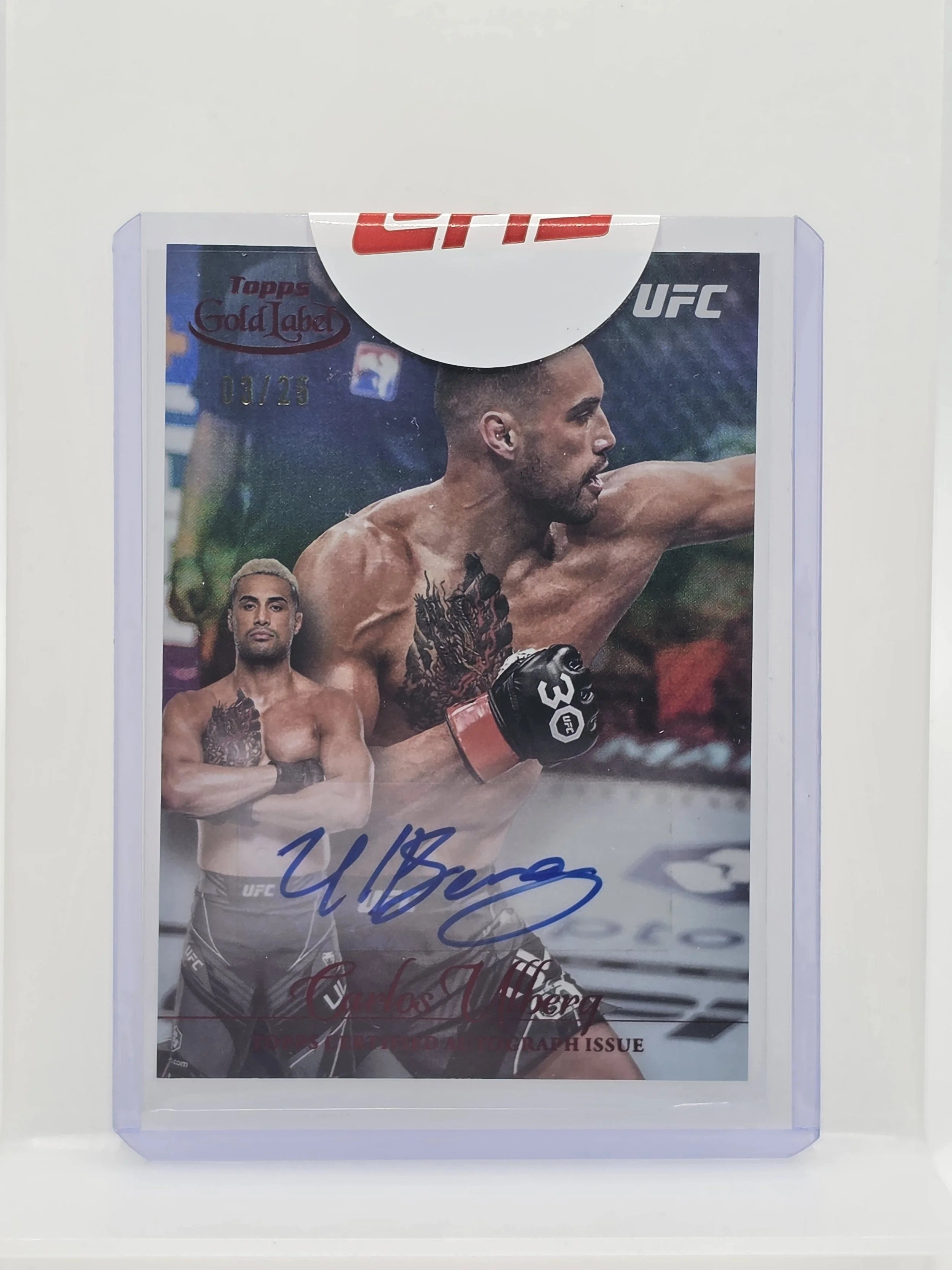 Carlos Ulberg 2024 Topps UFC Gold Label Red Auto 03/25